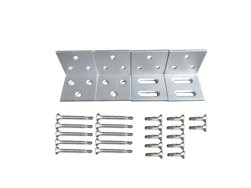 Woodtex Sichtschutzelement WPC Zaun Befestigungsset Silber 4 Stück, (Set, 4-St., mit Schrauben)