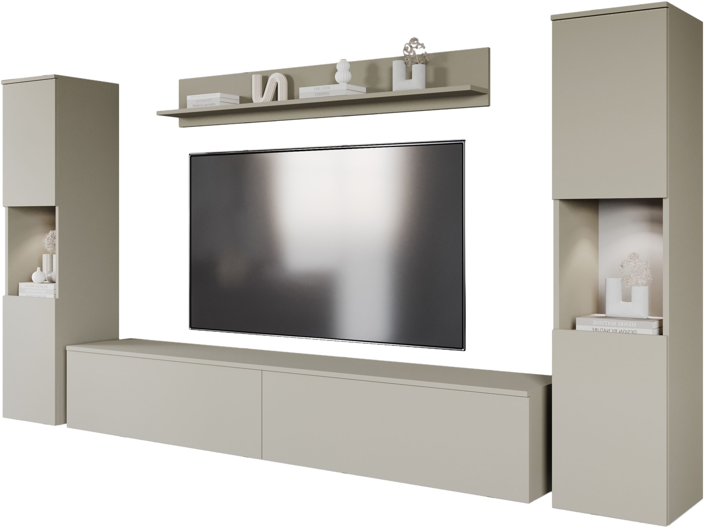 INOSIGN Wohnwand PARIS, Vitrine Türanschlag links/rechts wechselbar, (Kompl günstig online kaufen