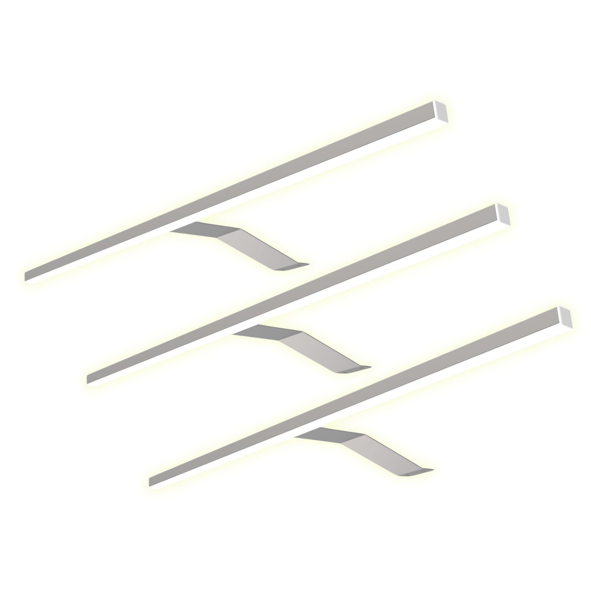kalb Aufbauleuchte LED Aufbauleuchte Edelstahl warm neutral für Schranklicht Beleuchtung, 3er Set warmweiß, warmweiß
