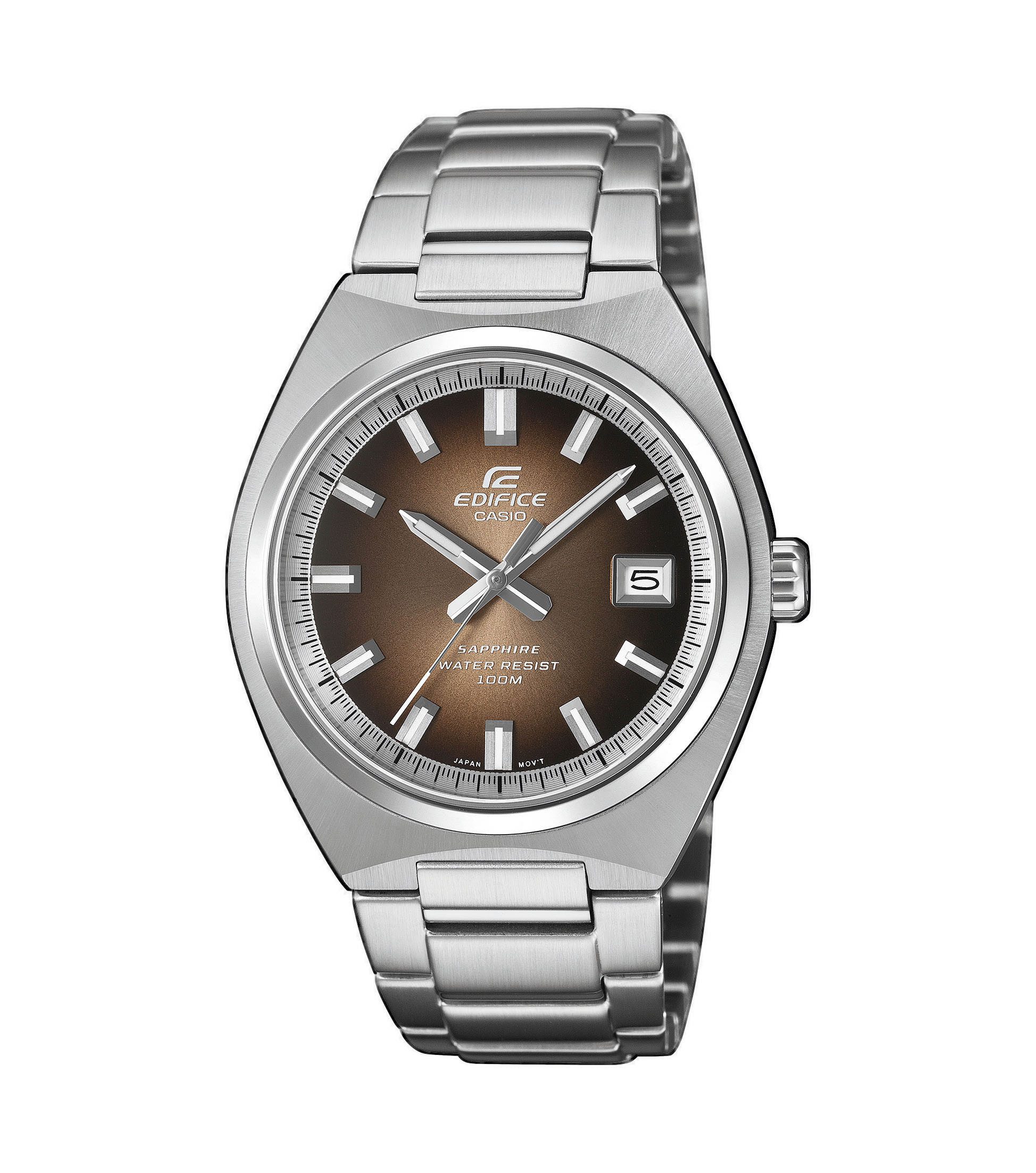 CASIO EDIFICE Quarzuhr EFB-109D-5AVEF, Armbanduhr, Herrenuhr, Edelstahlarmband, analog, Tag, Neo-Display