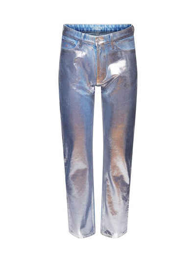 Esprit Straight-Jeans Gerade geschnittene Джинси mit Metallic-Finish