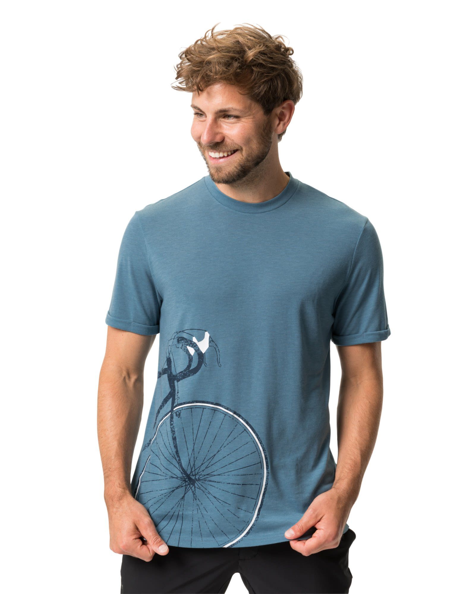 T-Shirt Mens Vaude VAUDE Cyclist Kurzarm-Shirt Blue Herren 3 T-shirt Gray
