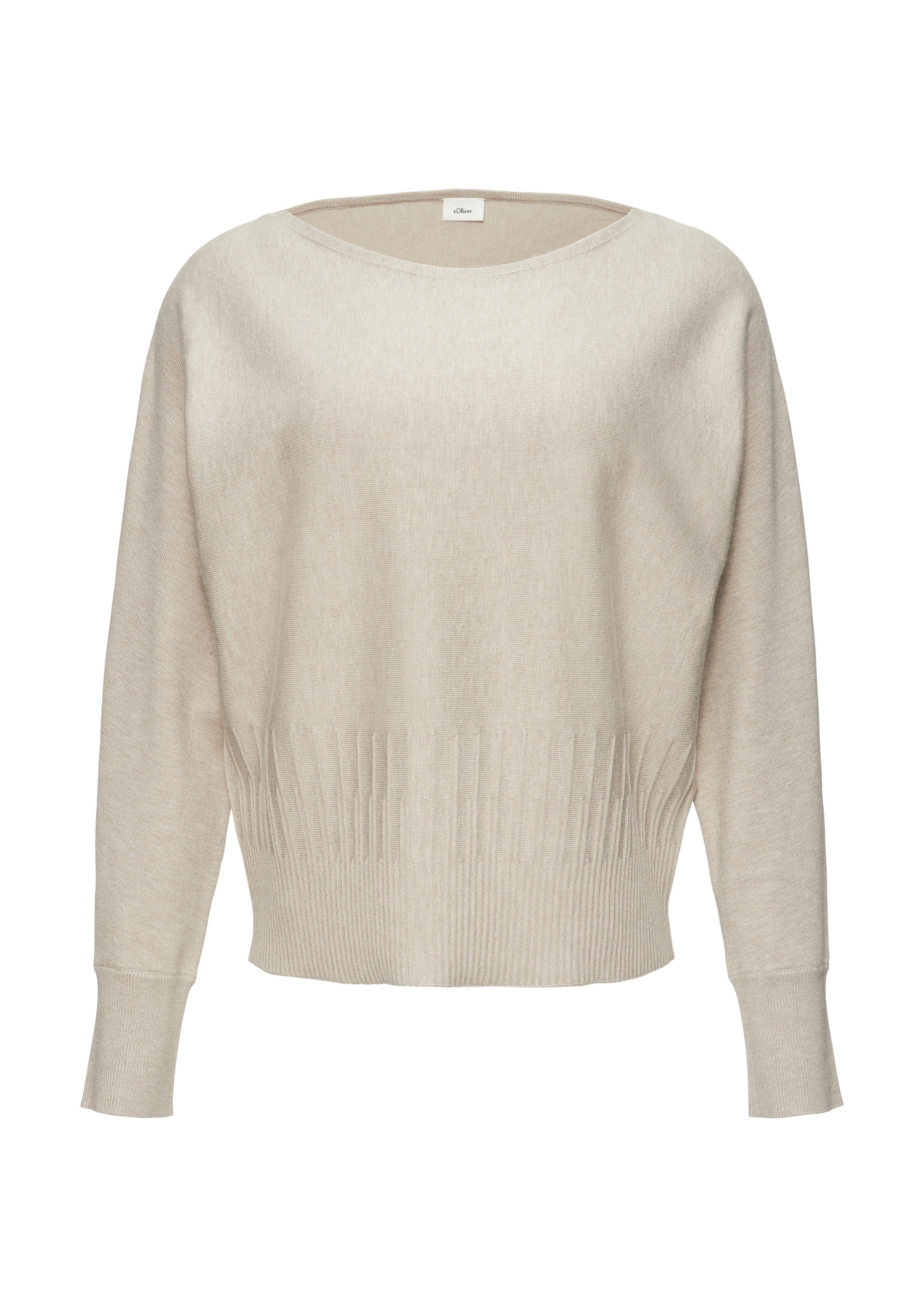 s.Oliver BLACK LABEL Strickpullover mit Strukturmuster am Saum