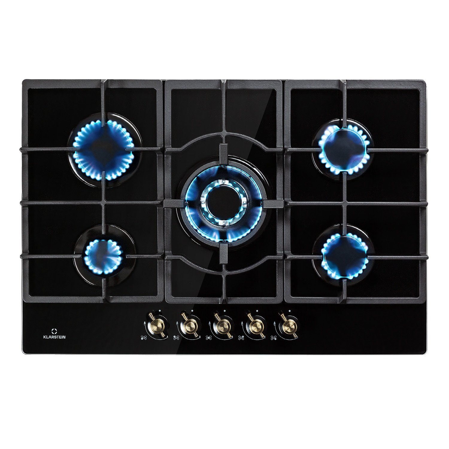 Klarstein Gas-Kochfeld Victoria DSM-Victoria-5-BK, Einbau Gas Kochfeld 5 Platten Herdplatte Kochplatte Einbaukochfeld