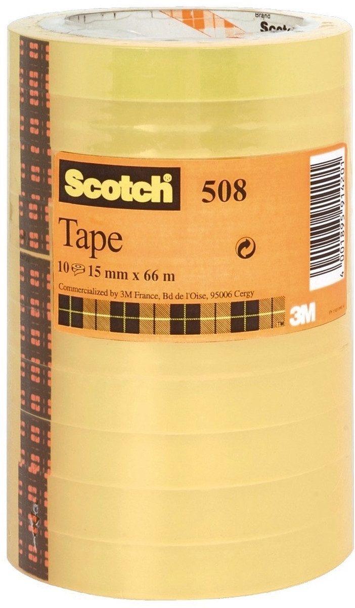 Klebeband Klebefilm 15mmx66m transparent VE=10 Rollen.