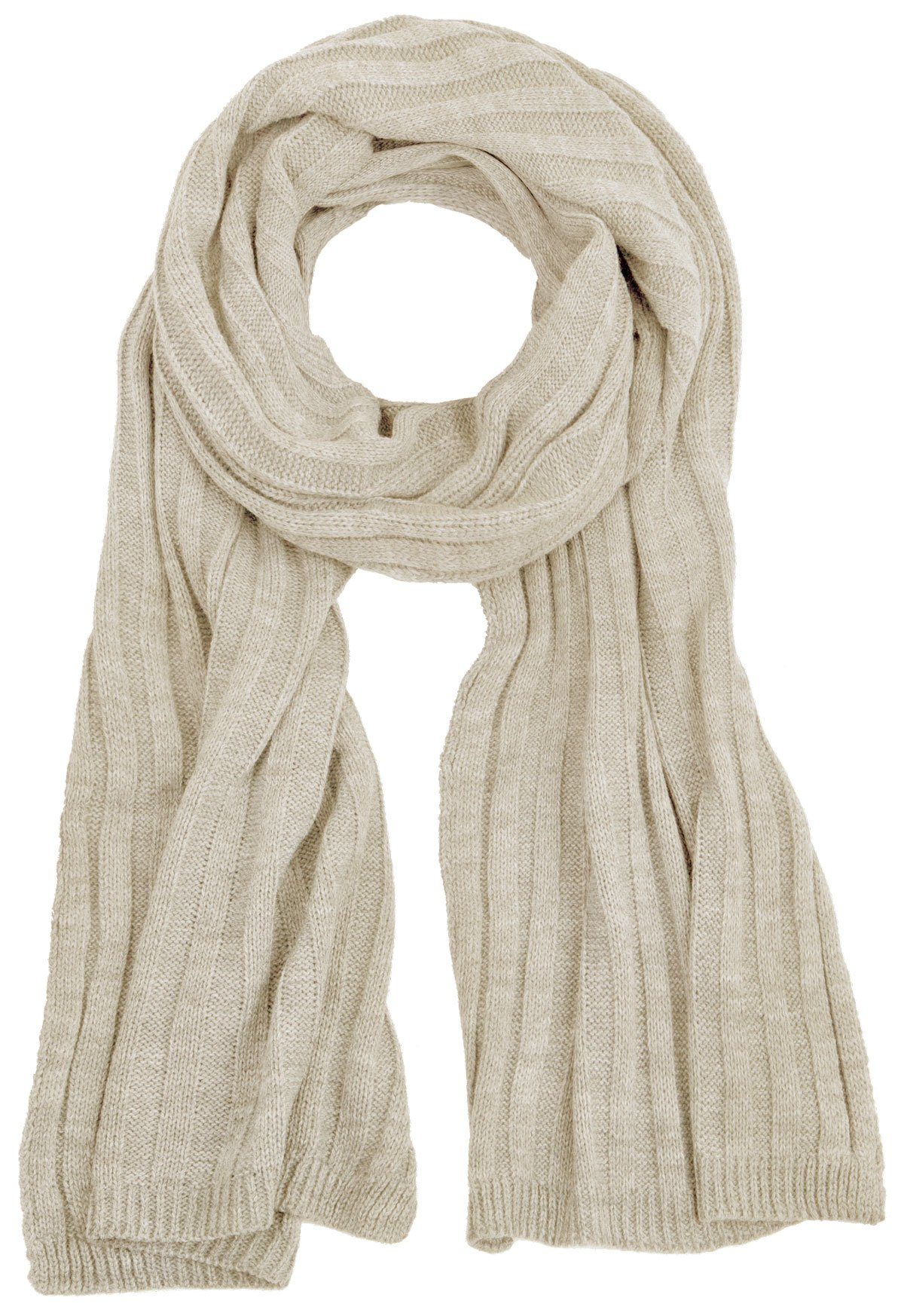 Faera Strickschal, (1-St), Winterschal Strickschal für Damen und Herren Schal Strick Winter beige