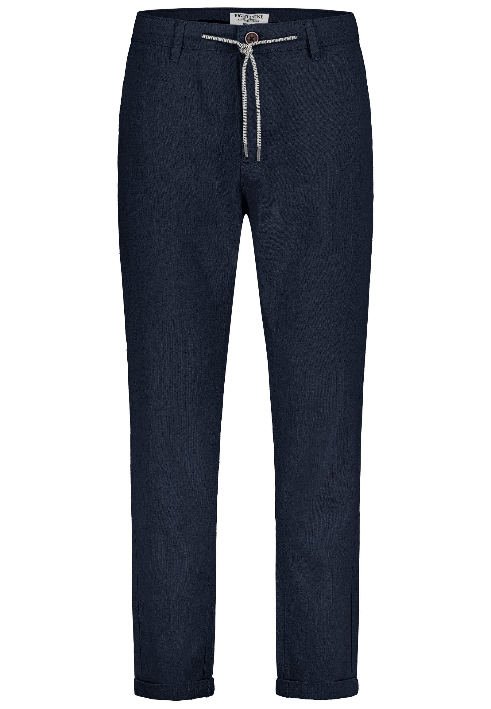 Eight2Nine Chinohose Elegantes Modell mit Tunnelzug und für Herren Lyocell nachhaltig Regular Fit unifarben wärmend Kordel