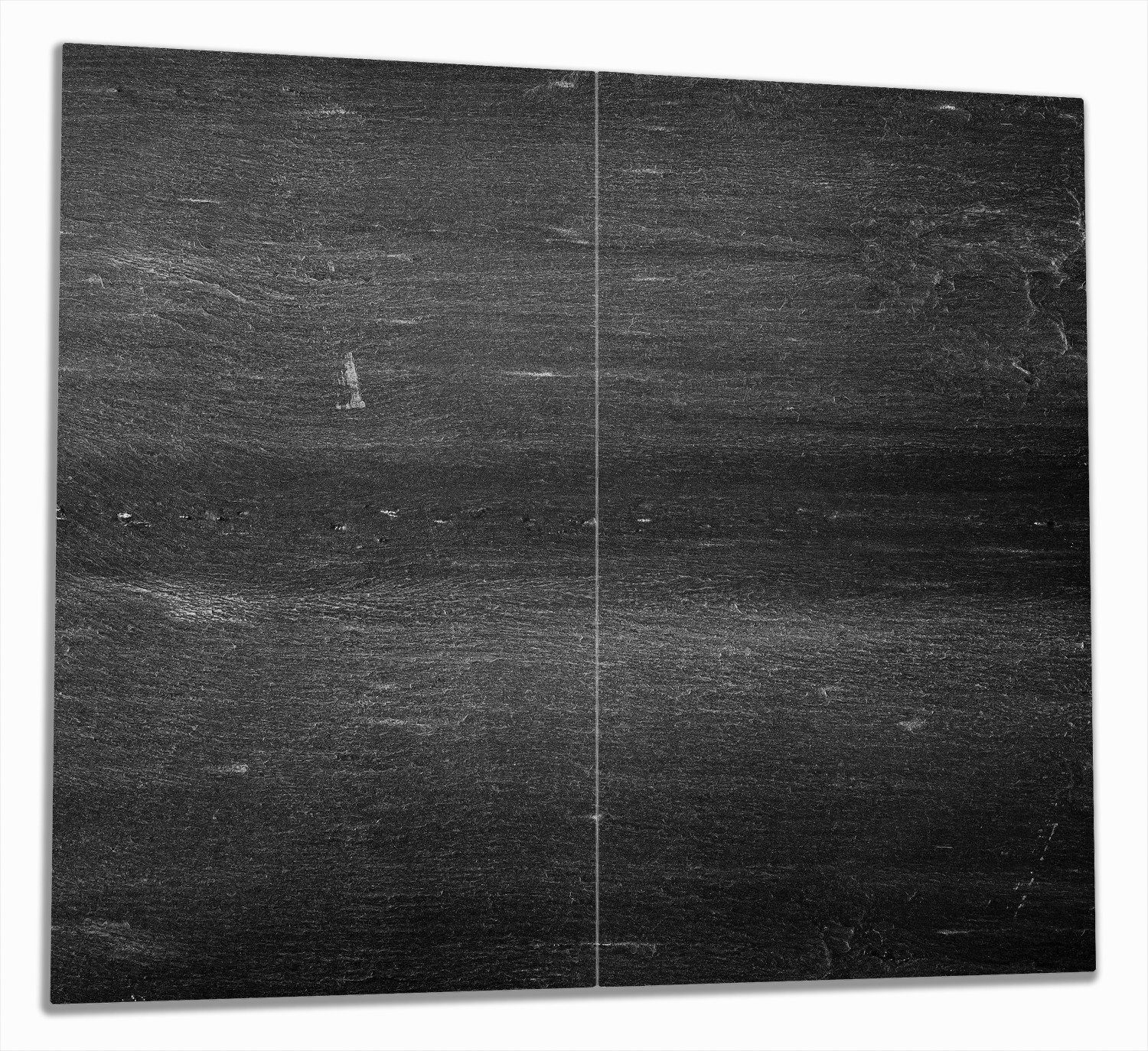 Wallario Herd-Abdeckplatte Dunkler schwarzer Stein - Muster - Steinoptik, ESG-Sicherheitsglas, (Glasplatte, 2 tlg., inkl. 5mm Noppen), verschiedene Größen | Herdabdeckplatten