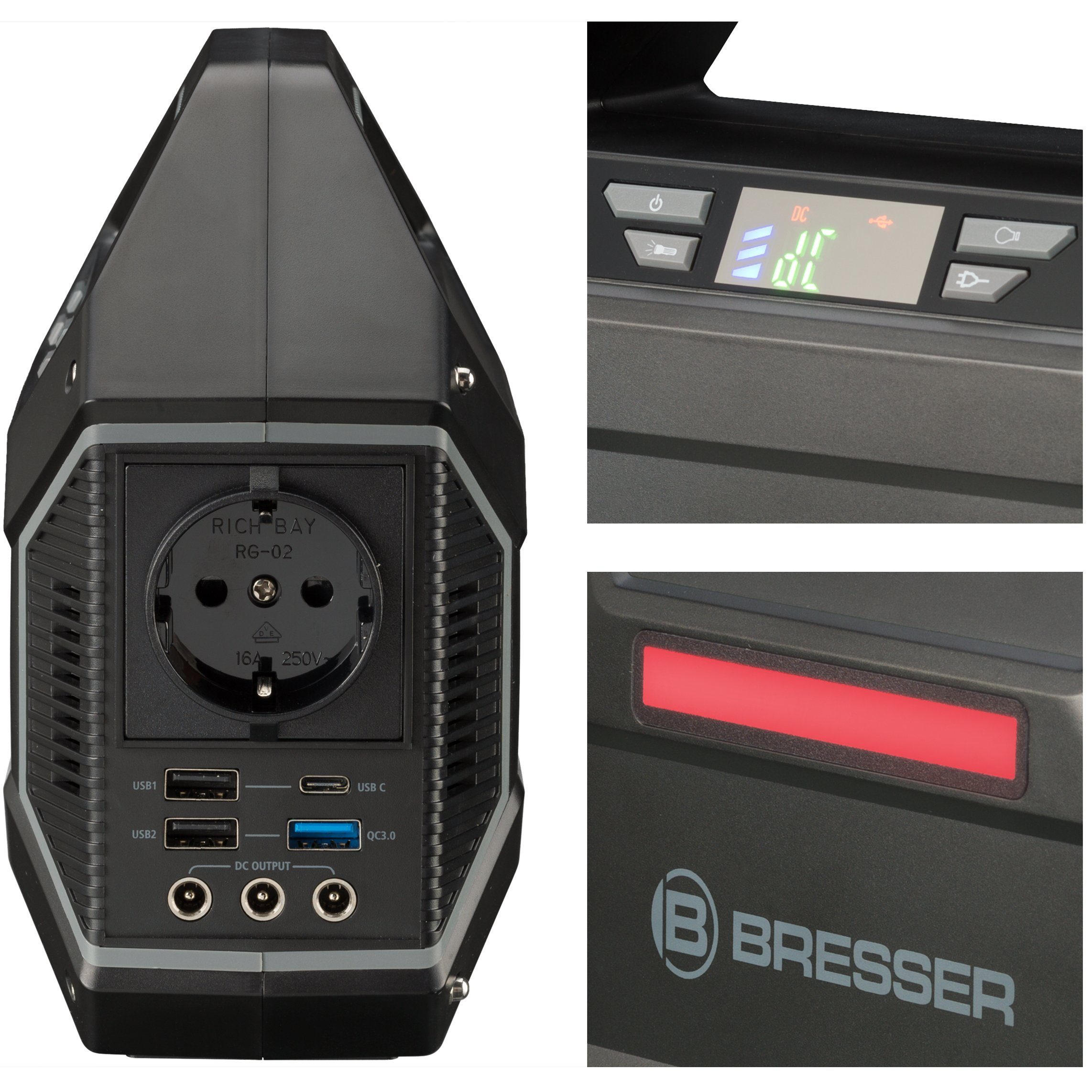 BRESSER Mobile Power Station portable power storage 100 Watt Powerstation 13000 mAh