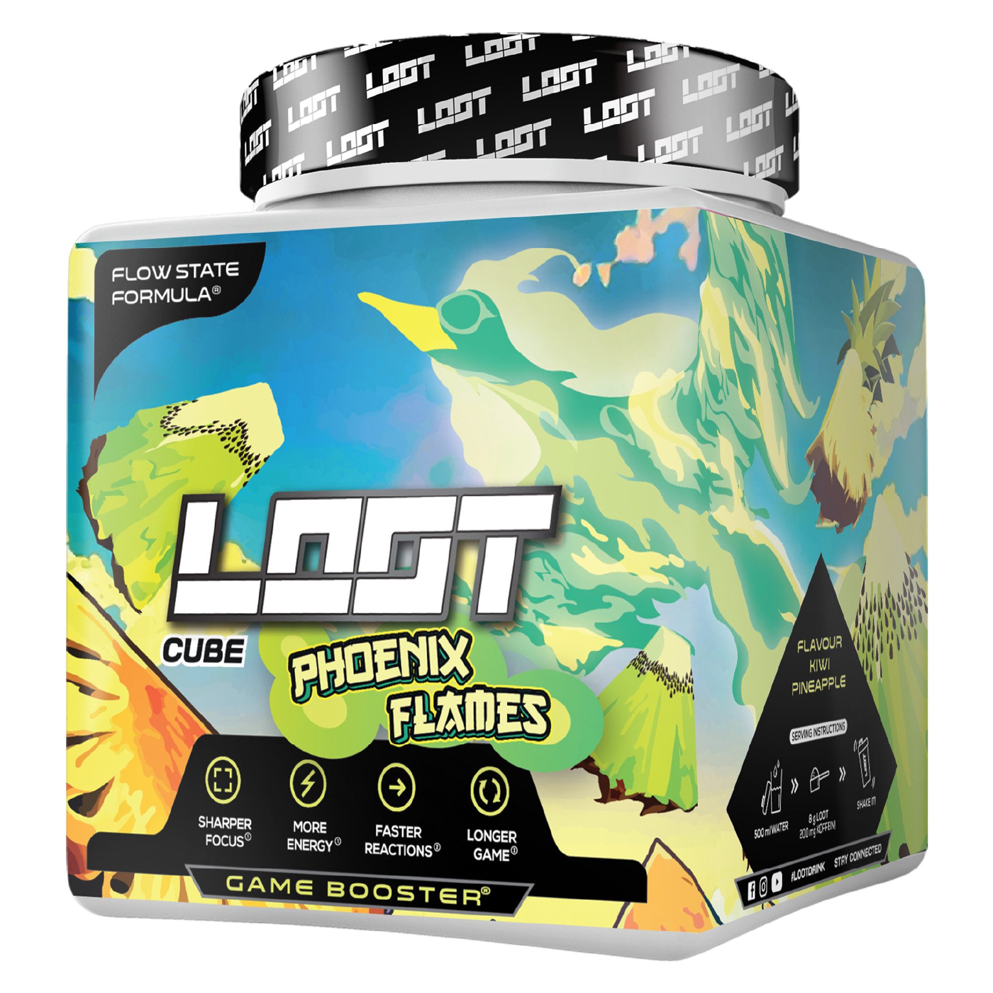 LOOT LOOT® Game Booster mit Koffein Energy für Gaming & Konzentration Pulver, Enthält Koffein (200 mg pro Portion)