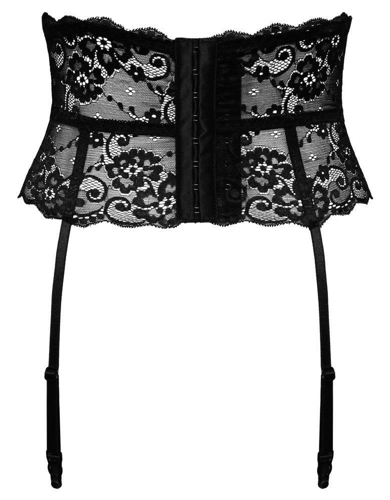 Cottelli Collection Strumpfhalter Spitzen-Strumpfgürtel - schwarz, transparente Spitze