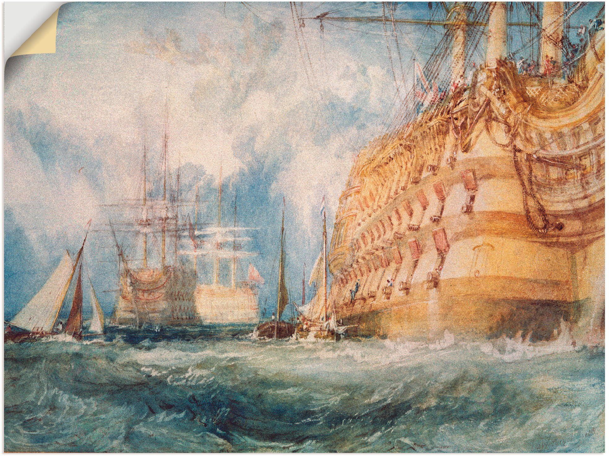 Leinwandbild, Artland in Die & eines Schiffe Wandaufkleber Poster Boote als Ausrüstung Wandbild oder Kriegsschiffes, (1 versch. Größen St),