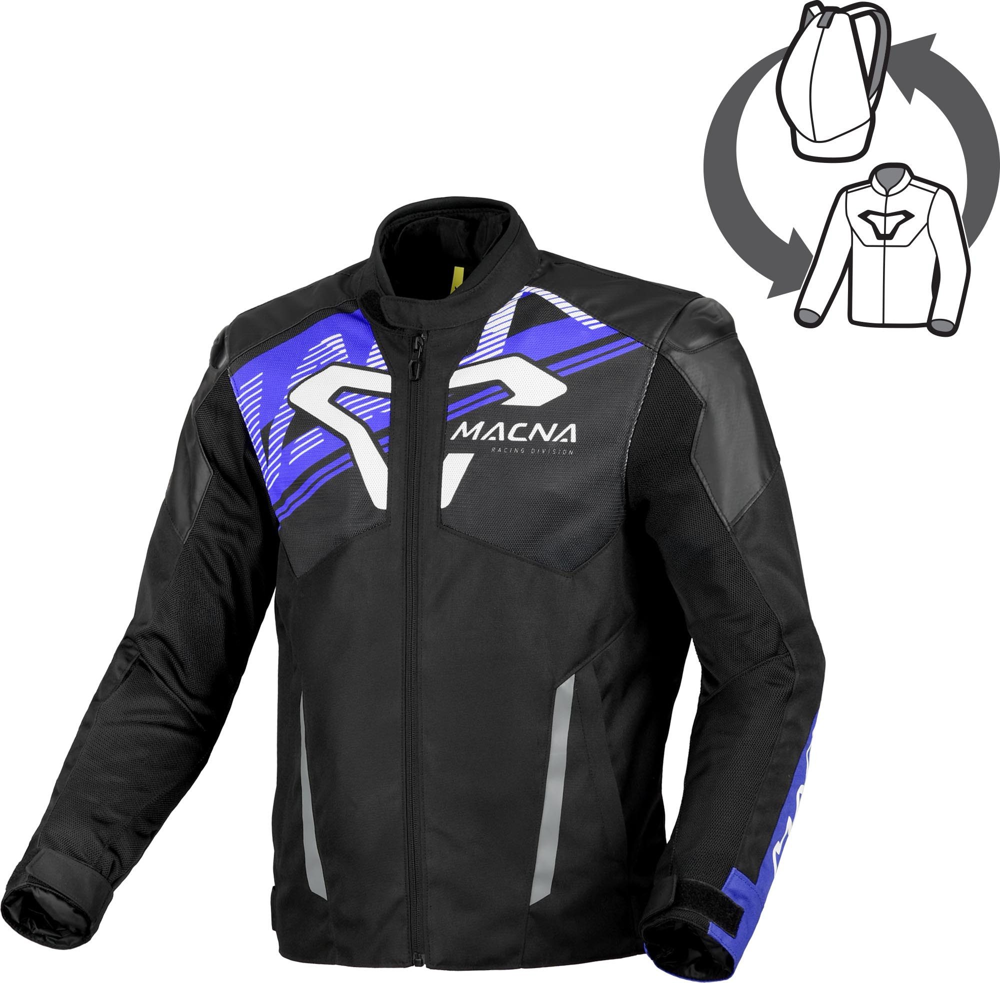 Macna Motorradjacke Sevent wasserdichte Motorrad Textiljacke 2-Lagen-Laminat,Ellenbogenprotektoren enthalten,perforiert,heraus