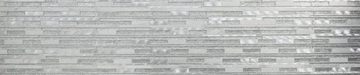 Mosani Mosaikfliesen Glasmosaik Naturstein Mosaik weiß schwarz glänzend / 10 Matten