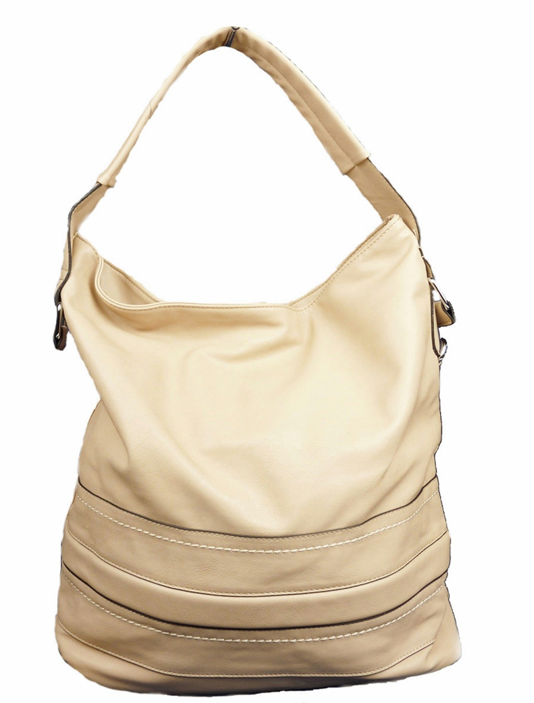 Taschen4life Umhängetasche große Damen Shopper Schultertasche 256, langer Tragegriff + extra abnehmbarer Trageriemen