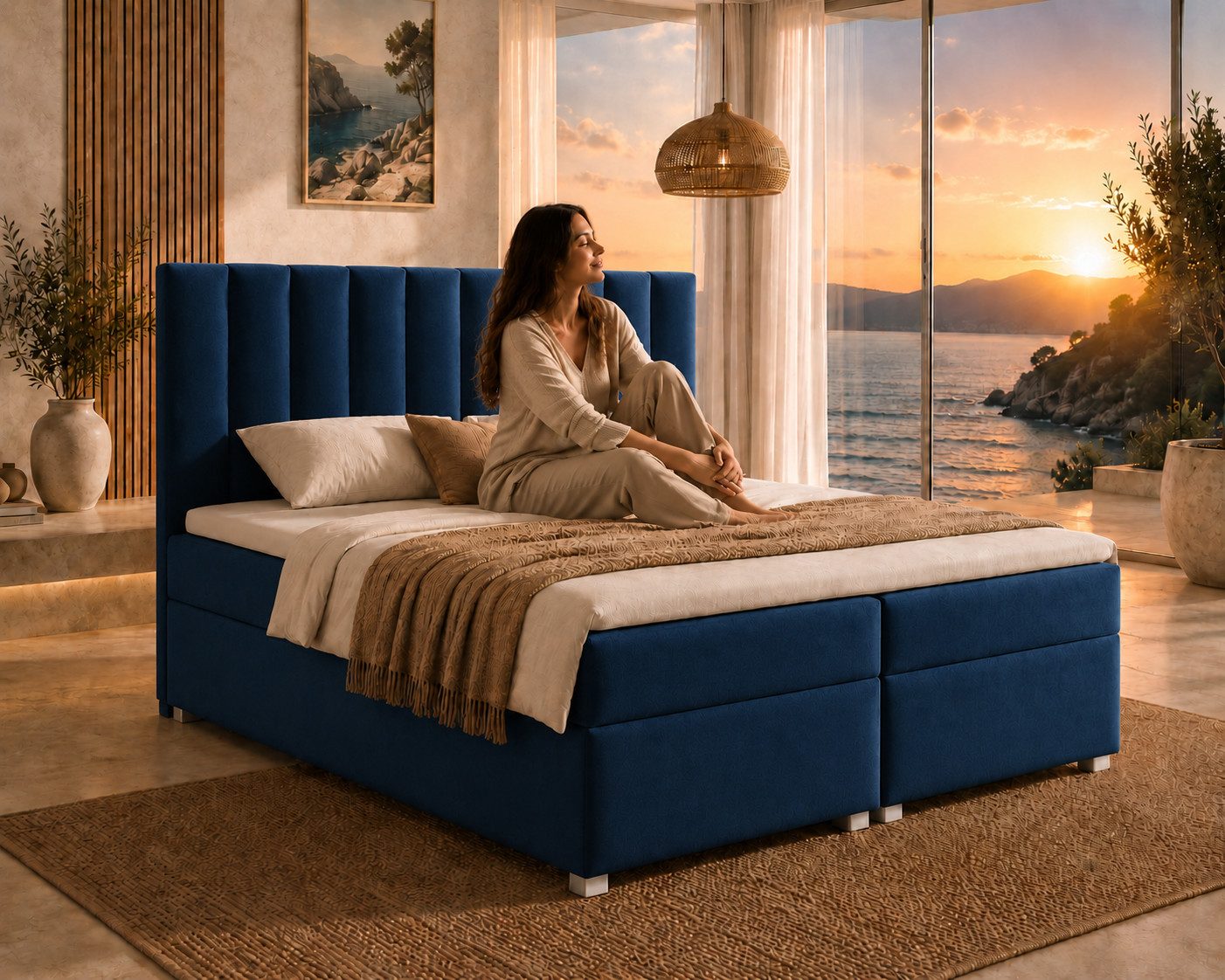 Best for Home Boxspringbett Trinity K-10 mit zwei Bettkasten Premium mit Komfort Topper – modern (Doppelbett mit Stauraum, Federkernmatratze, gepolstertes Kopfteil, Doppelbett versch. Größen, 140x200 160x200 180x200 200x200 cm), Handwerksqualität, TOP Preis-Leistungs-Verhältnis