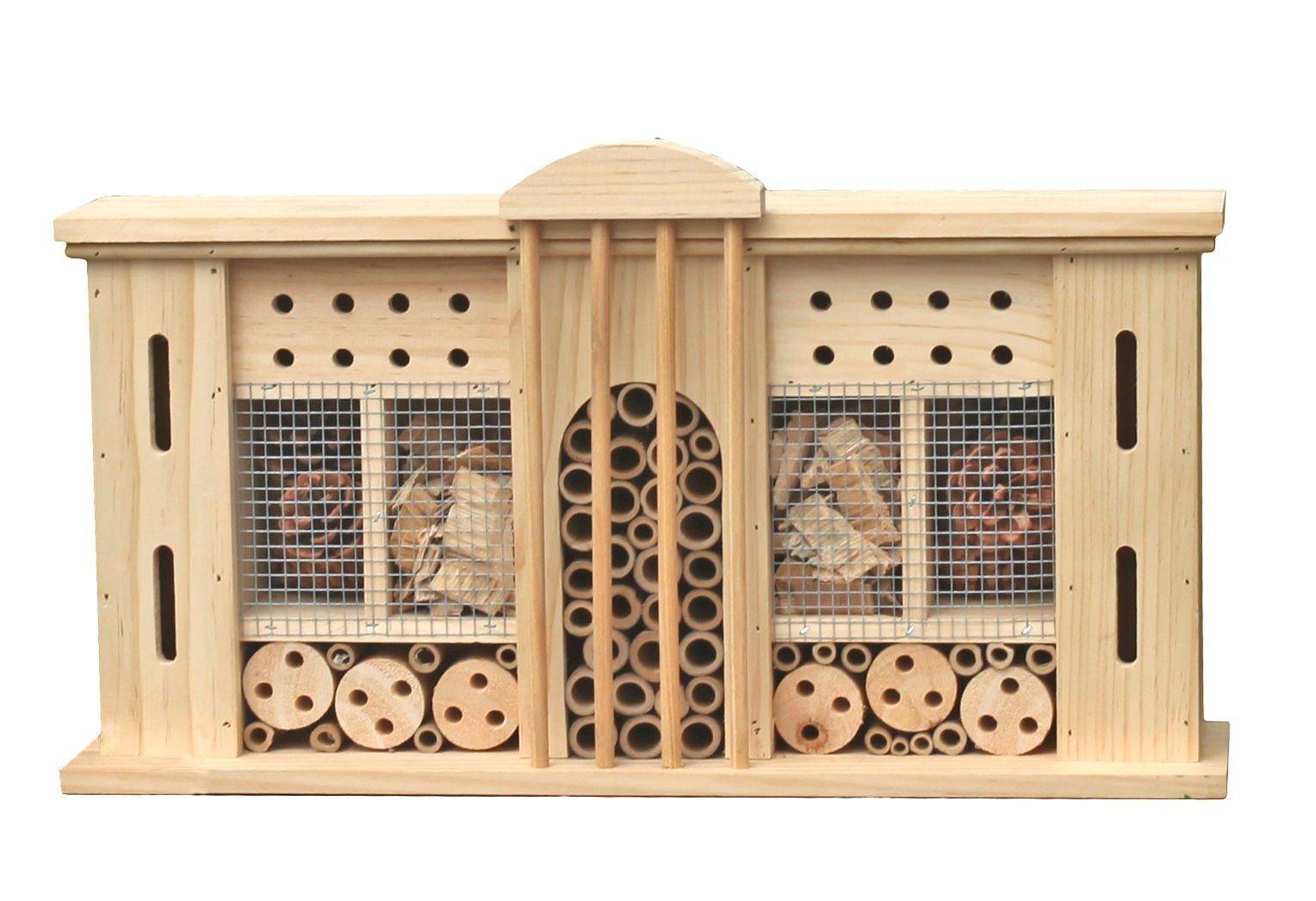 Spetebo Insektenhotel Insektenhotel VILLA zum aufhängen, (Packung, 1-St., Insektenhotel mit Aufhängevorrichtung), Insektenhaus Bienenhotel groß