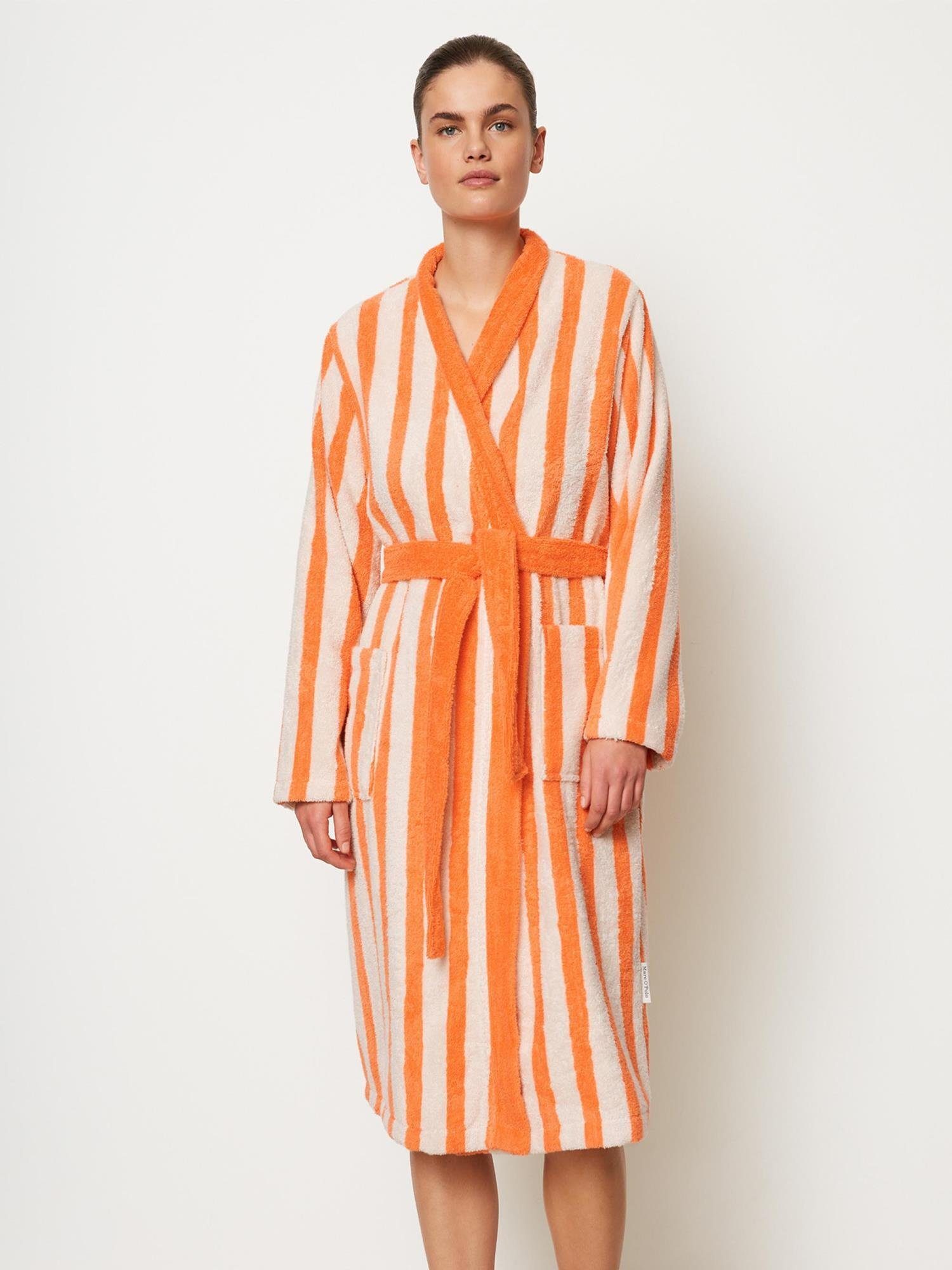 Marc O'Polo Home Damenbademantel Heritage Women, Midilänge, Baumwolle, Scha günstig online kaufen