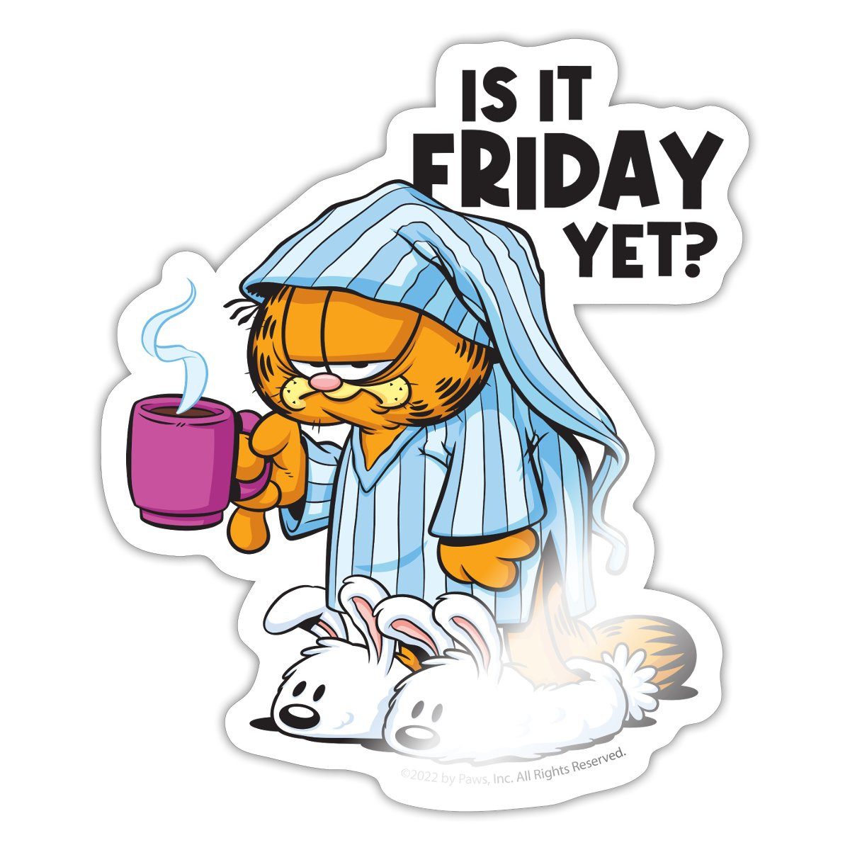Spreadshirt Aufkleber Garfield Ist Es Schon Freitag Sticker Aufkleber