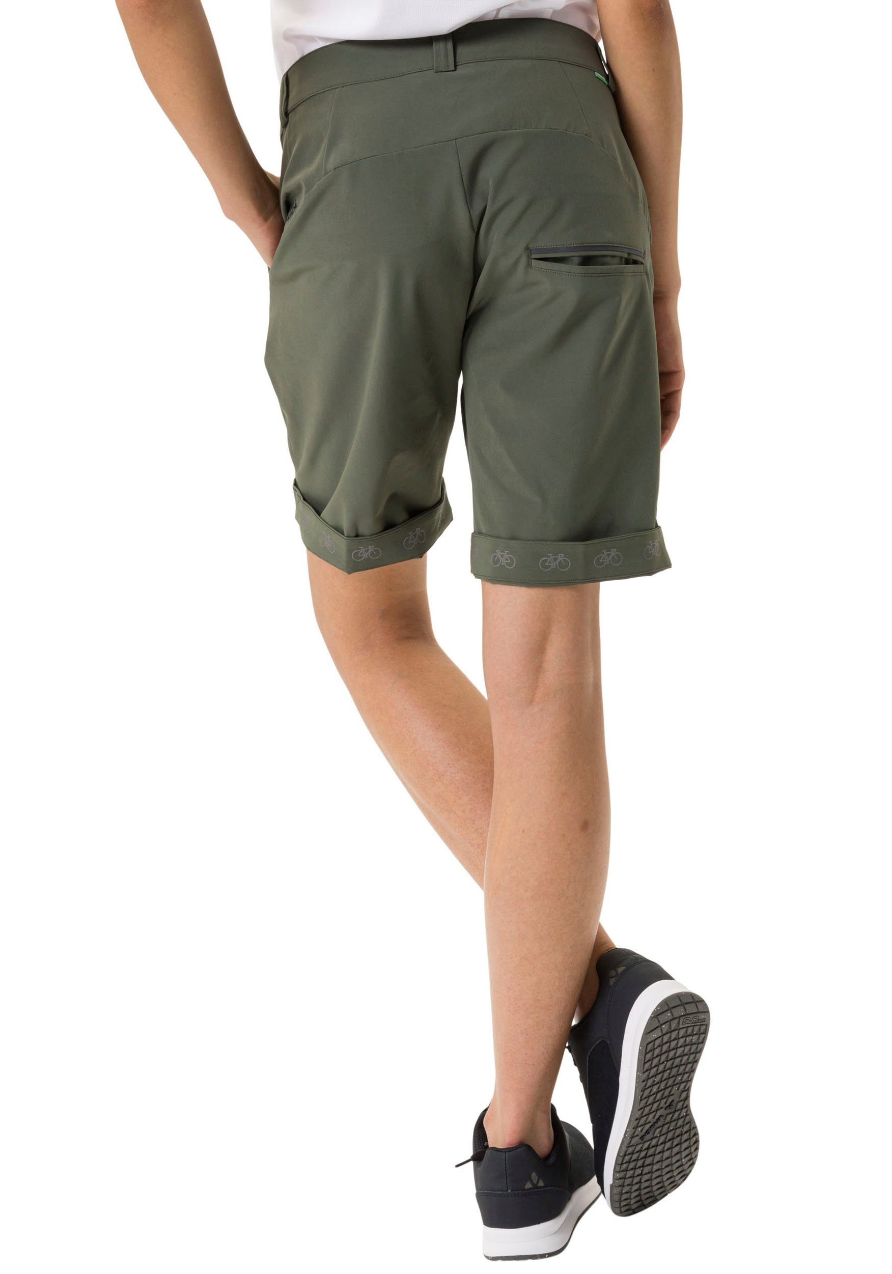 VAUDE WOMEN'S khaki reflektierende Elemente CYCLIST SHORTS Fahrradhose