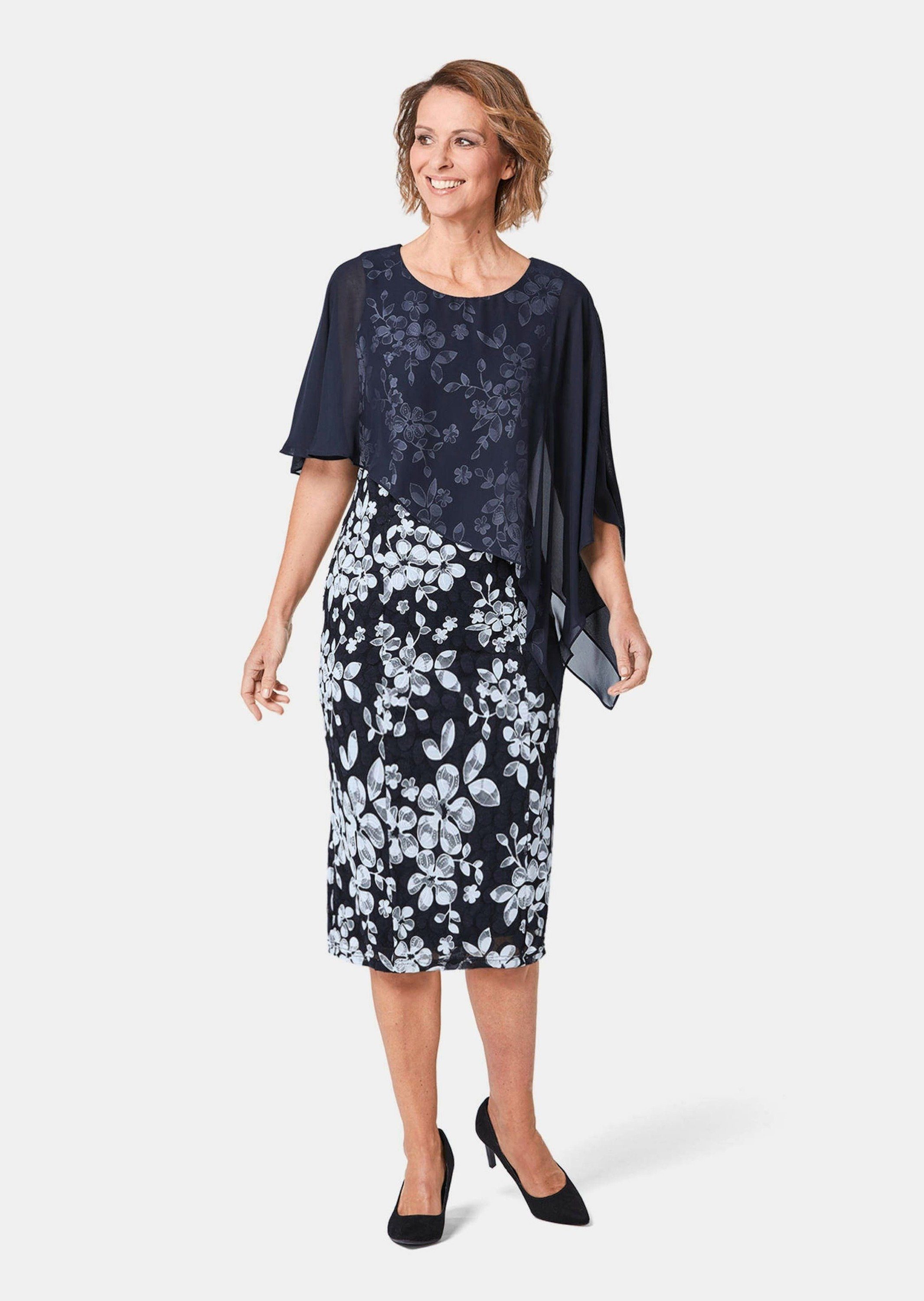 GOLDNER Abendkleid Kleid aus eleganter Spitze mit Chiffonüberwurf günstig online kaufen