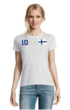 Blondie & Brownie T-Shirt Damen Finnland Skandinavien Sport Trikot Fußball Meister Europa EM