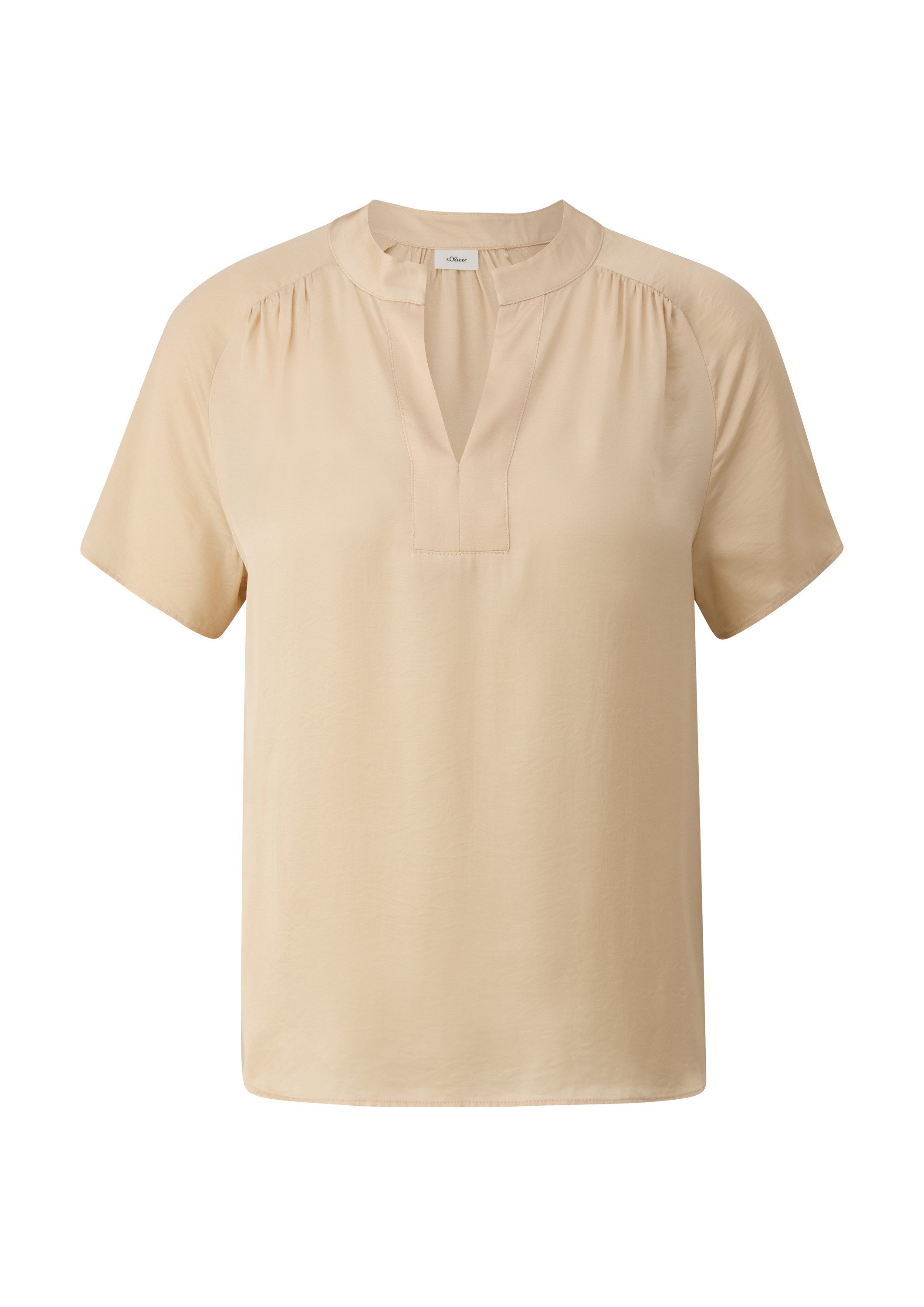 s.Oliver Kurzarmbluse Bluse Viskose-Bluse mit Tunika-Ausschnitt günstig online kaufen