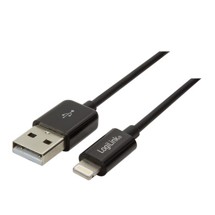 LogiLink Apple Lightning zu USB Kabel 0 18 m schwarz USB-Adapter