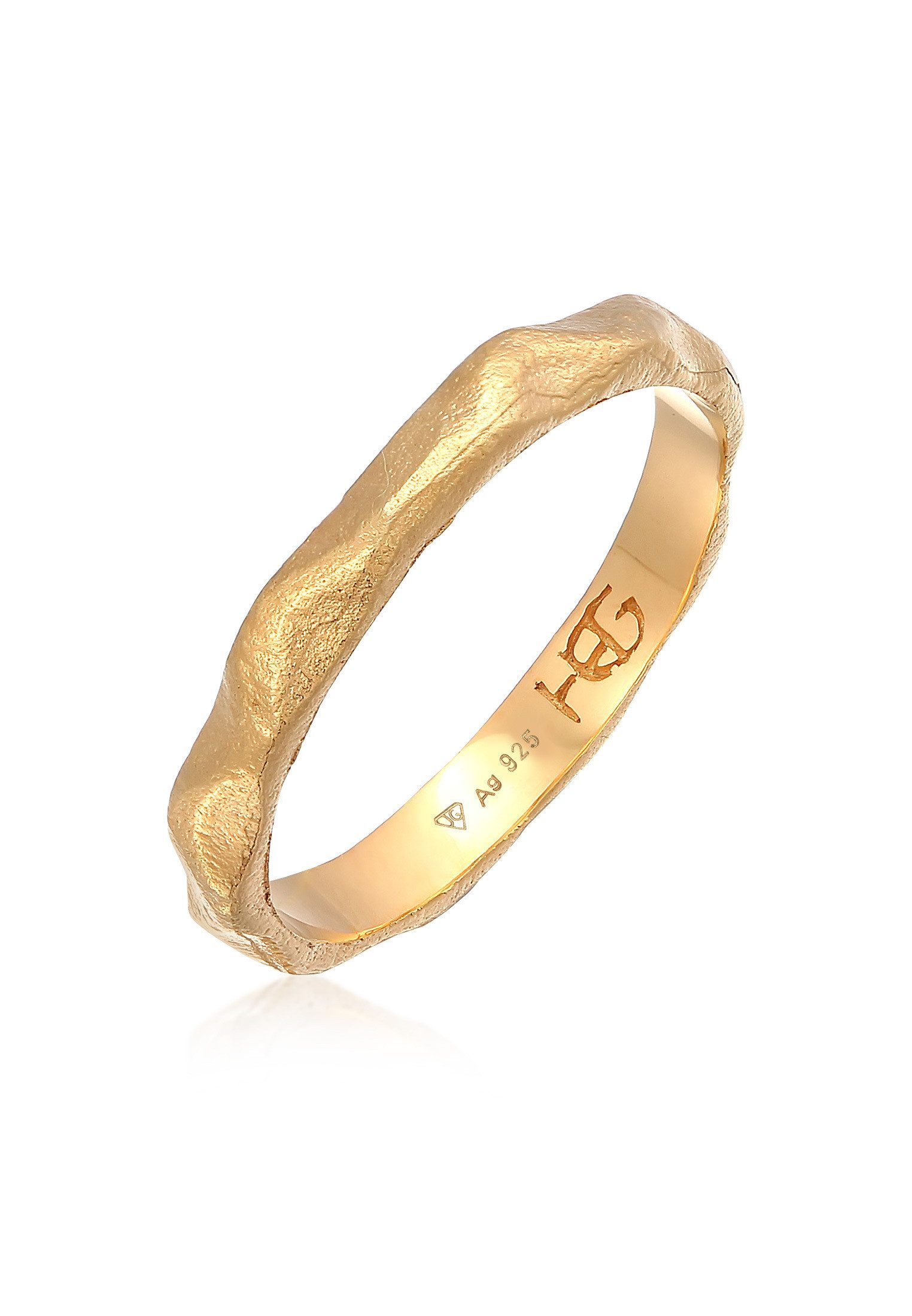 HAZE & GLORY Silberring Basic Bandring - Babylon gehämmert 925 Silber