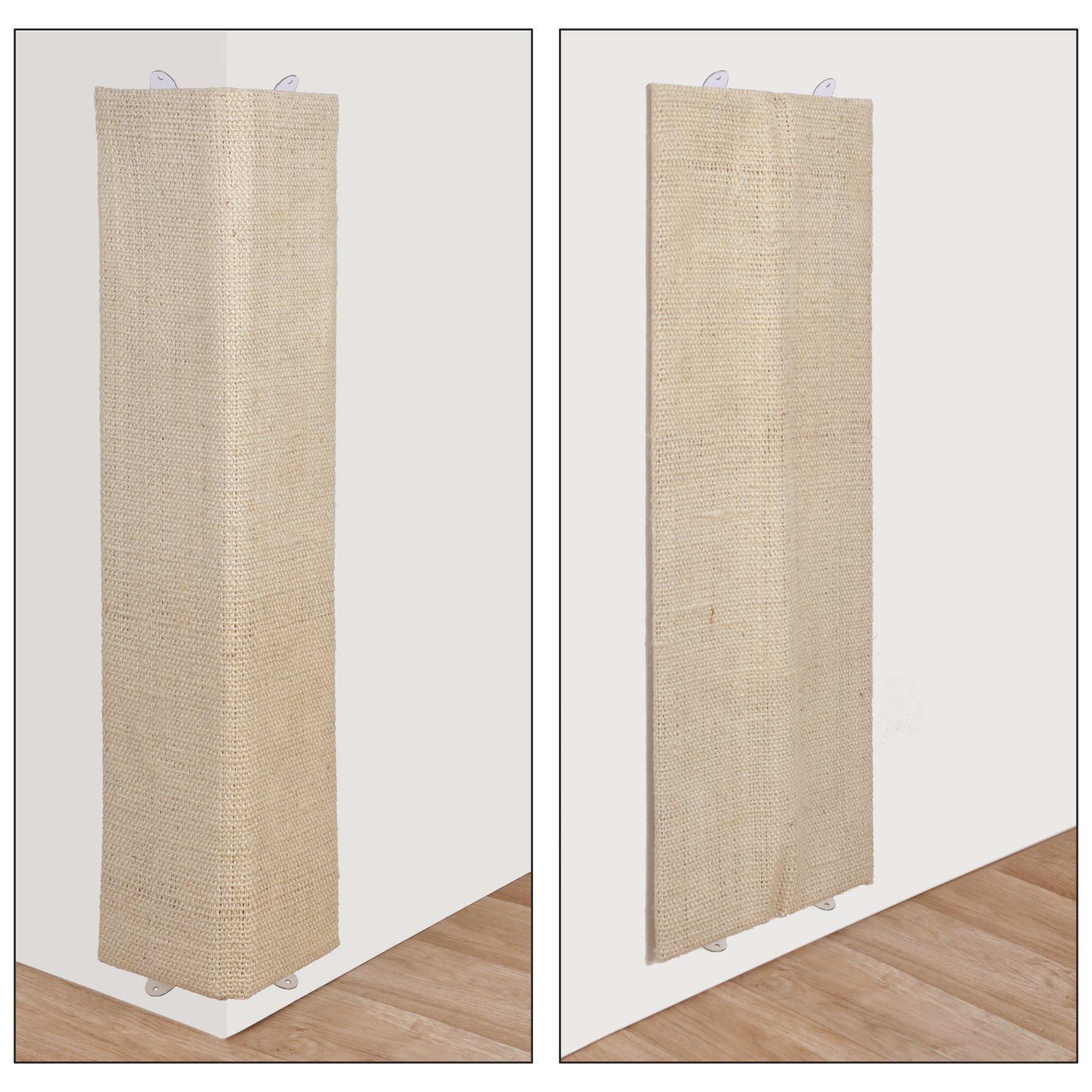 Thumbnail - BigDean Kratzbrett 2x Katzenkratzbrett Eckkratzbrett Wandkratzbrett Kratzwand Sisal 80cm, (2-tlg)