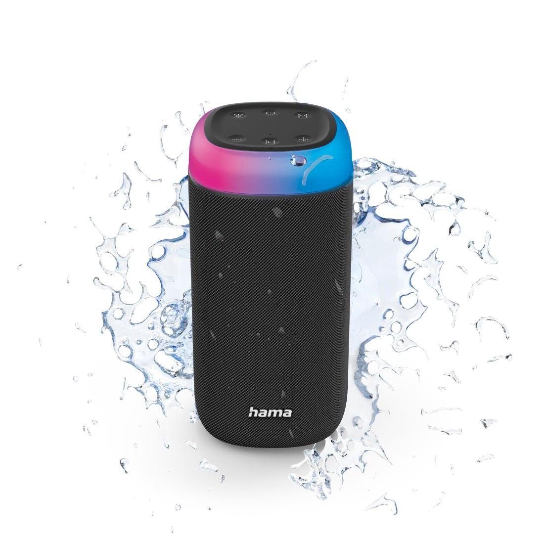 Sound) Bass,360ᵒ Sound Xtra 360ᵒ Hama Bass Bluetooth-Lautsprecher schwarz spritzwassergeschützt Bluetooth (Freisprechanlage,Xtra Box Shine LED 2.0