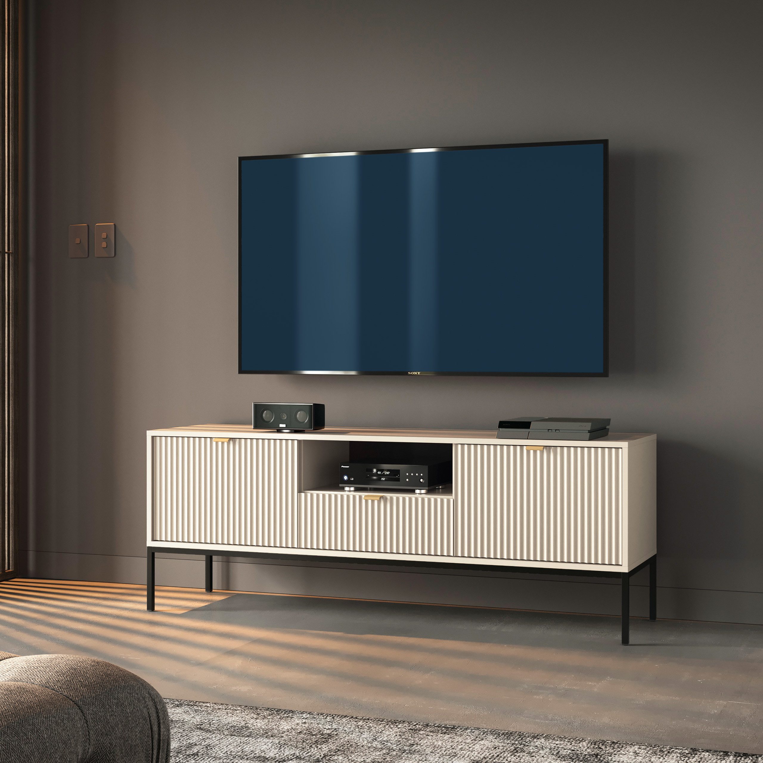 Masseno Lowboard Masseno TV-Schrank STELLARE 154x39x56 cm gelb