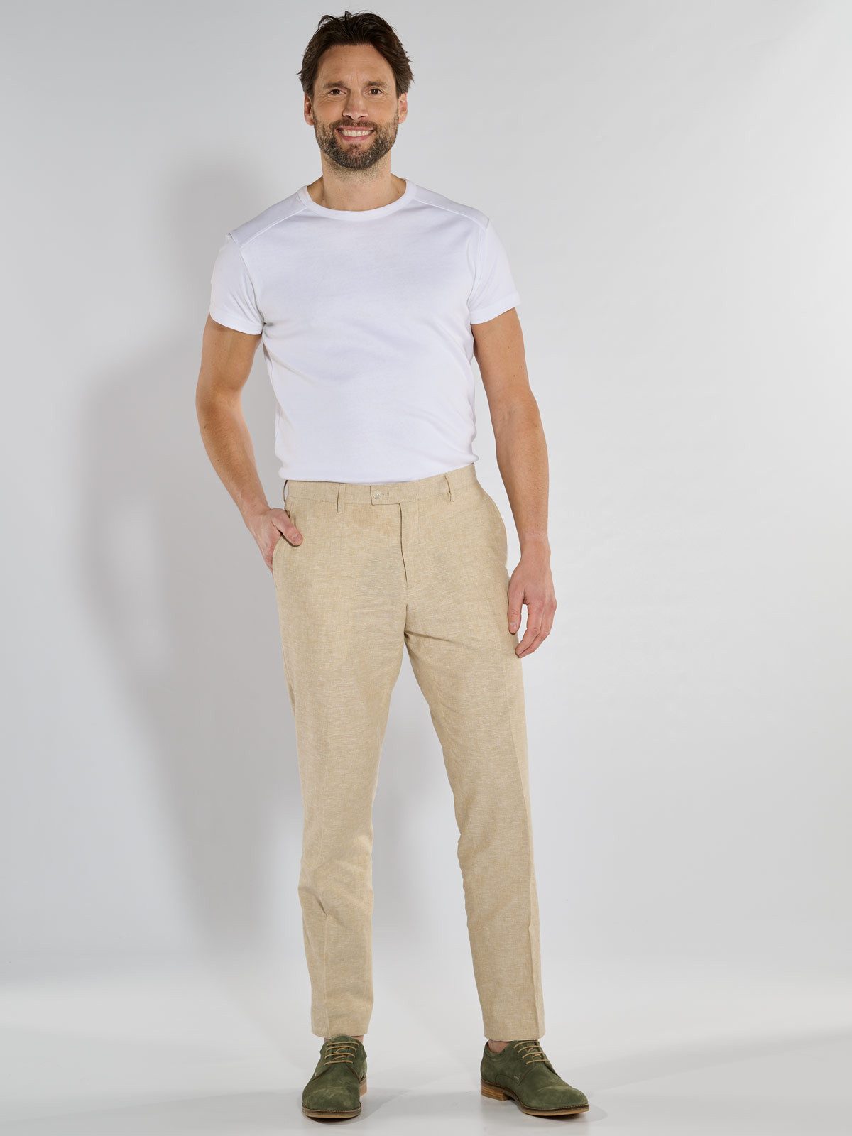 Engbers Anzughose Herren Anzug-Hose slim fit, Beige