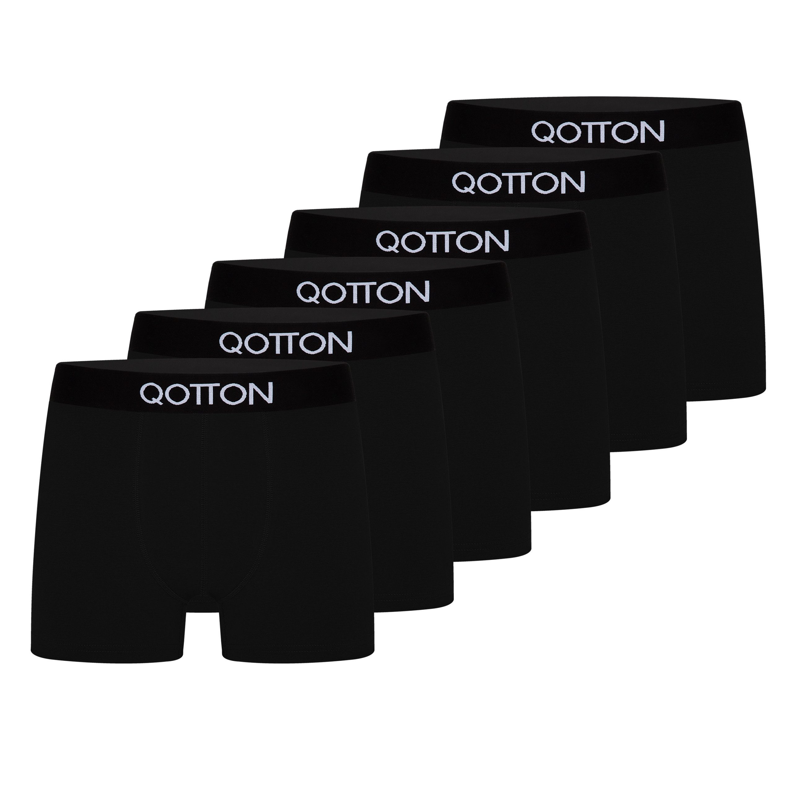 Qotton Boxershorts 6er-Pack Boxershort Unterwäsche ohne kratzenden Zettel