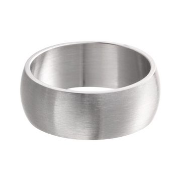 meditoys Fingerring Ring aus Edelstahl für Damen und Herren · Bandring 8 mm breit · Silber matt/Gebürstet
