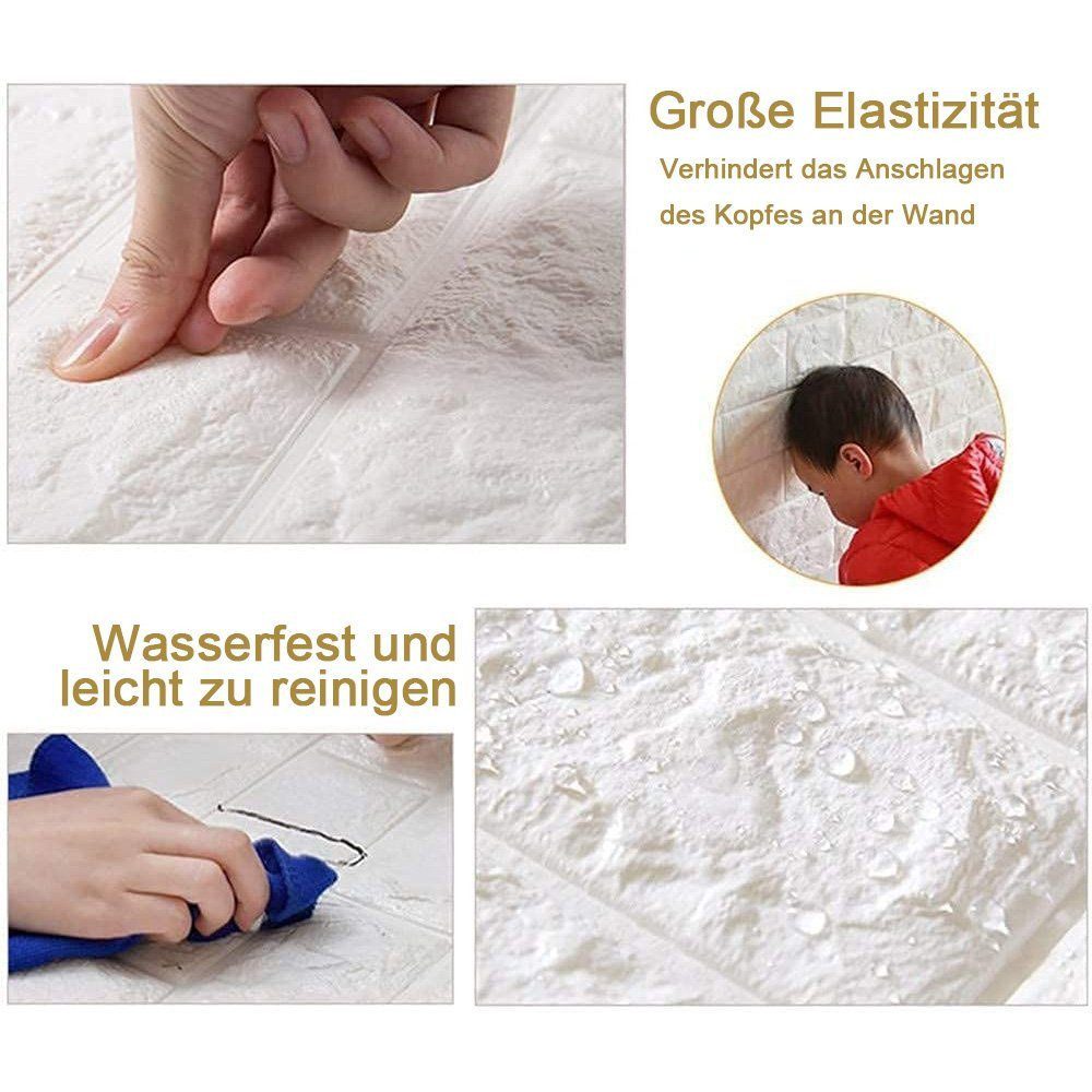Minicloss 3D-Tapete 10 stück selbstklebende Wandpaneele 35x38 cm, (10 St), DIY Wandtapete, Geeignet für Küche, Bad, Schlafzimmer, Wohnzimmer