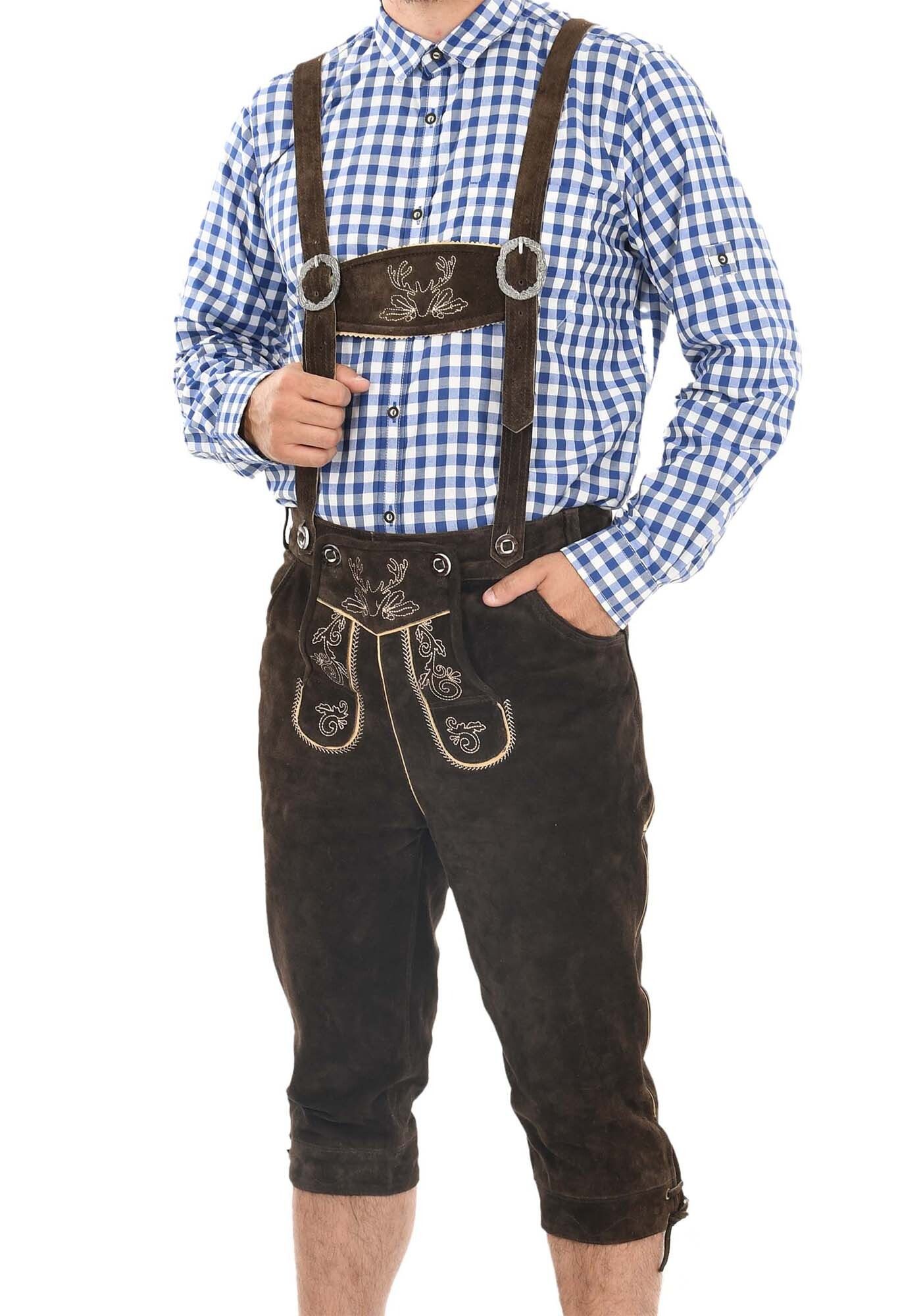 Alessandro Salvarini Trachtenlederhose ASSeppl Lederhose aus Echtleder mit Träger im traditionellen Stil – Bild 3 von 4