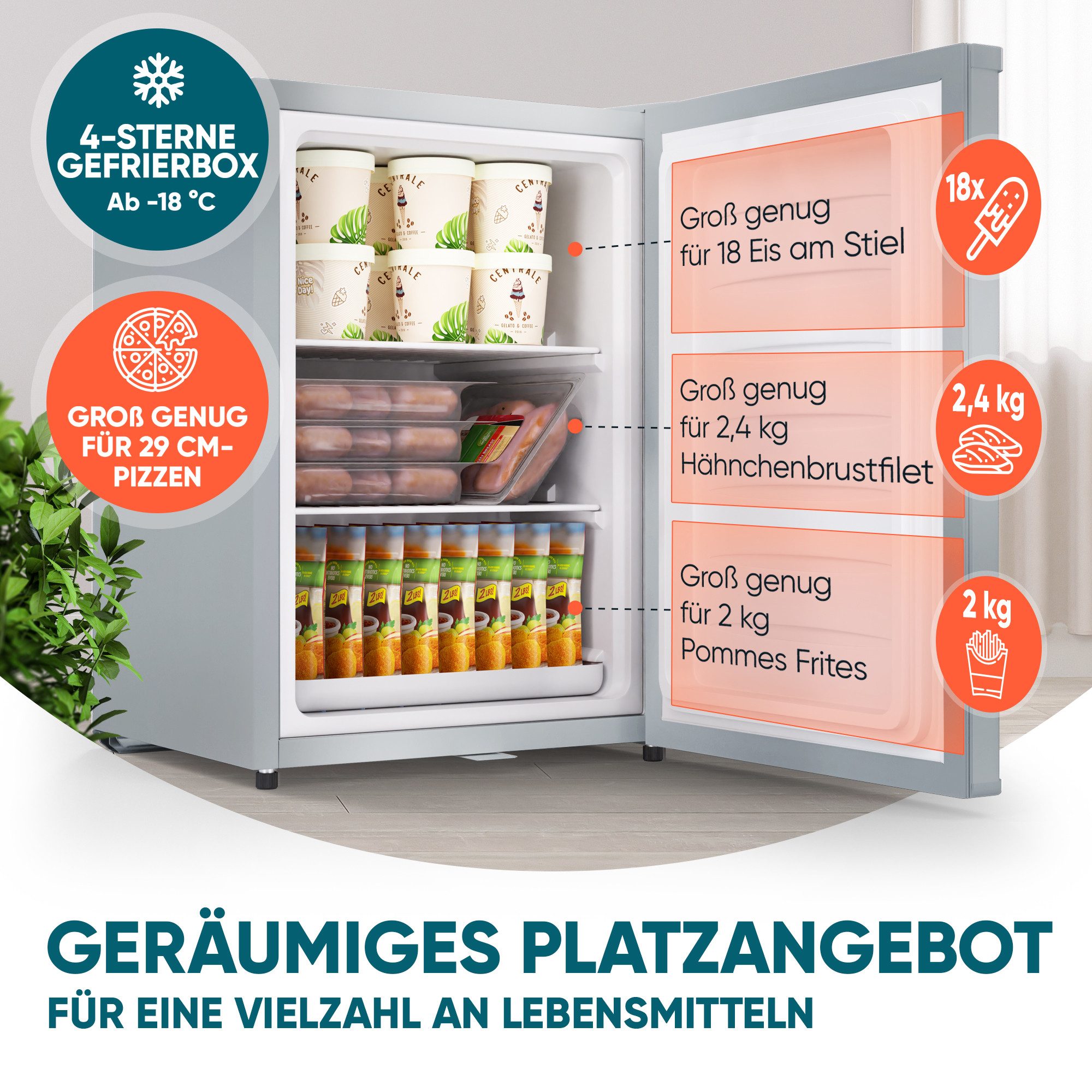 Stillstern Gefrierschrank MGS 42.2, 63.2 cm hoch, 47 cm breit, 4 Sterne Technologie