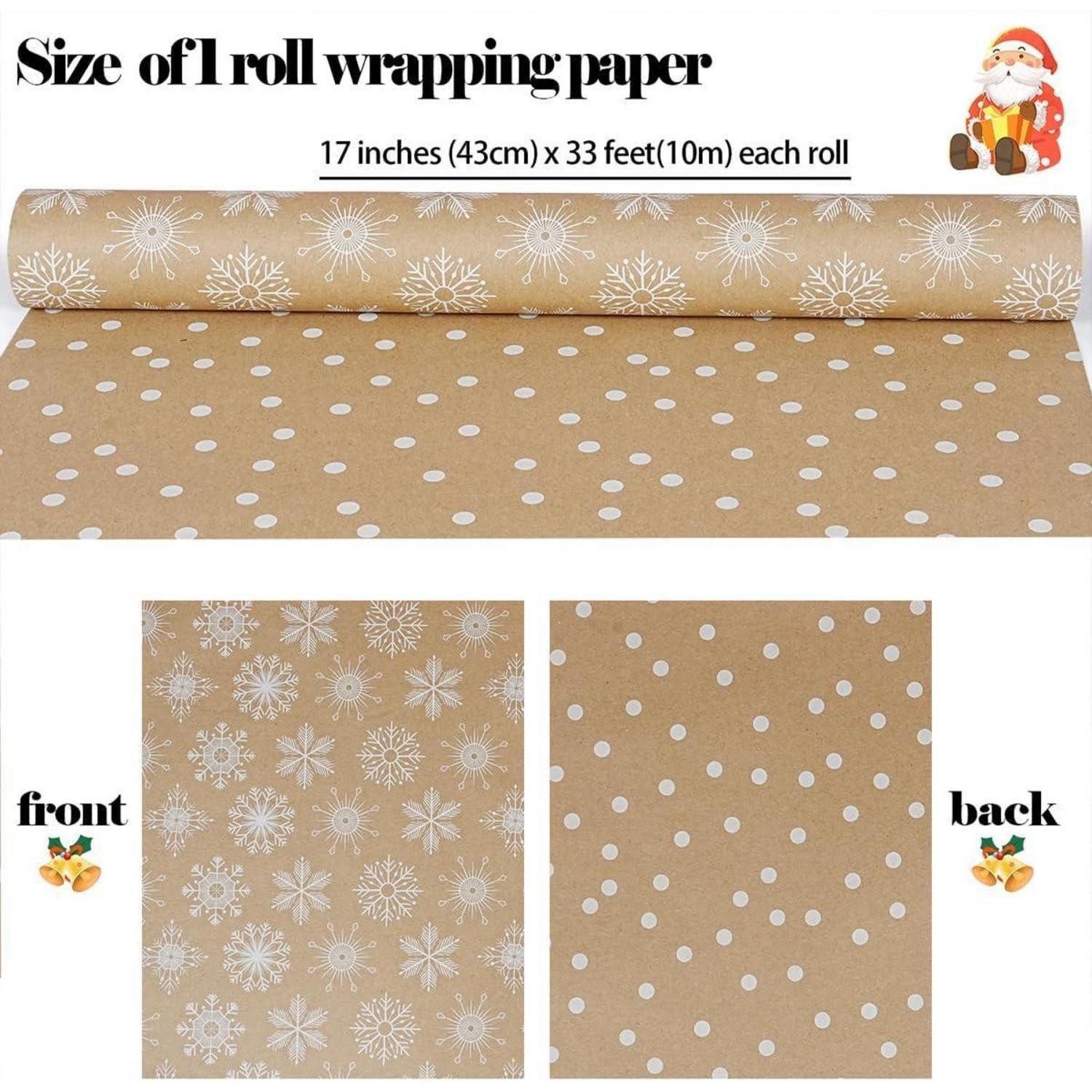LuxusKollektion Geschenkpapier Geschenkpapier Weihnachten Rolle Kraftpapier recycelbar 10m Braun