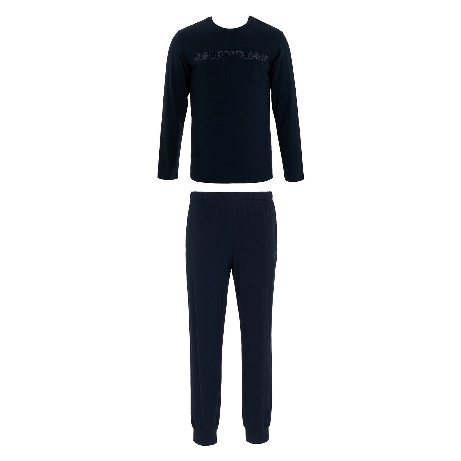 Emporio Armani Schlafanzug Pyjama (2 tlg) mit Markenschriftzug auf dem Oberteil