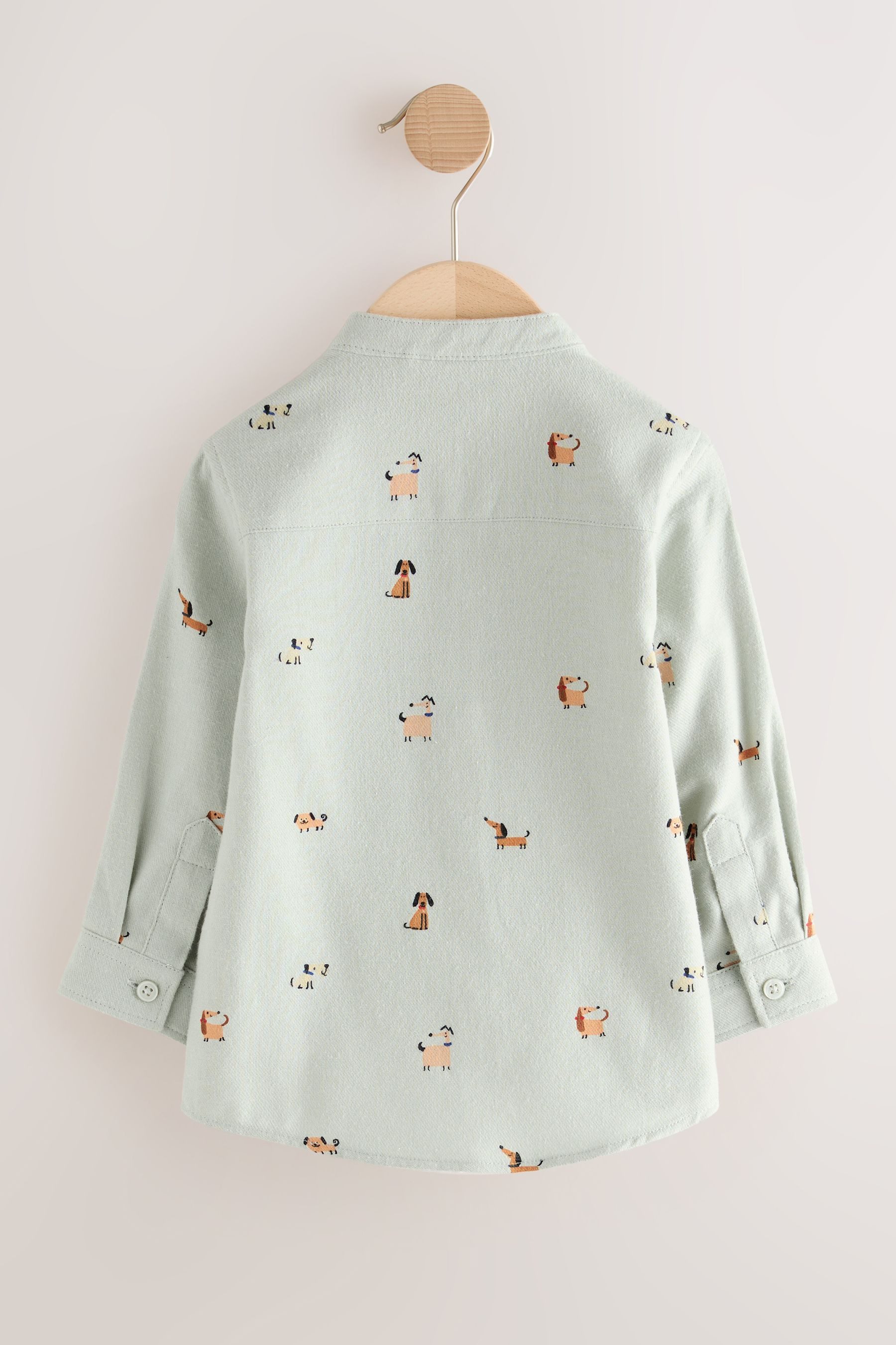 Next Langarmhemd Langarmshirt mit Stehkragen und Figurenmuster (1-tlg)