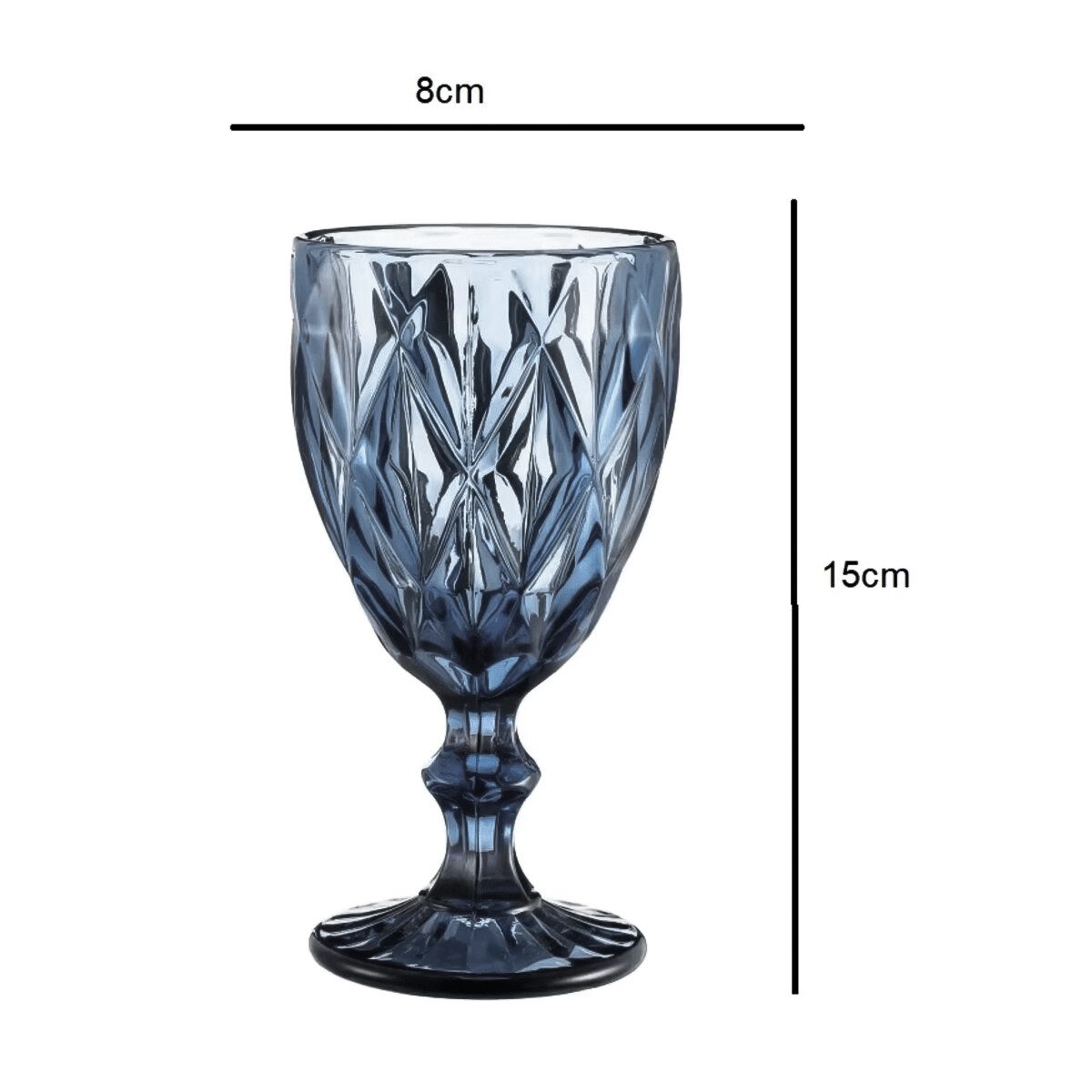 Cheffinger Gläser-Set - 6 Teiliges Set aus Glas - Trinkgläser in Blau, Glas, ideal für den täglichen Gebrauch, perfekt für Familienhaushalte