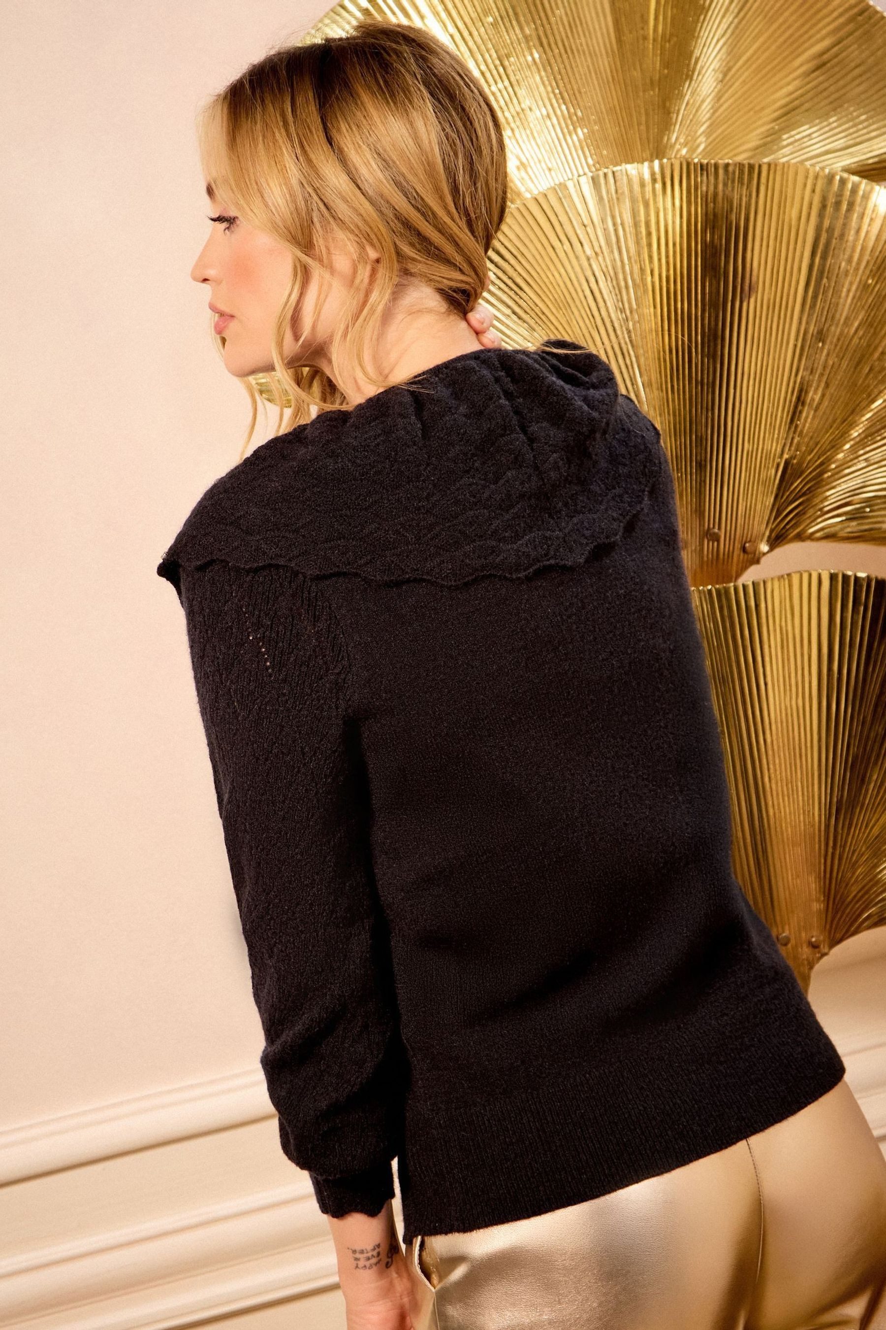 Love & Roses Strickpullover Love & Roses Strickpullover mit Verzierung Regular (1-tlg)