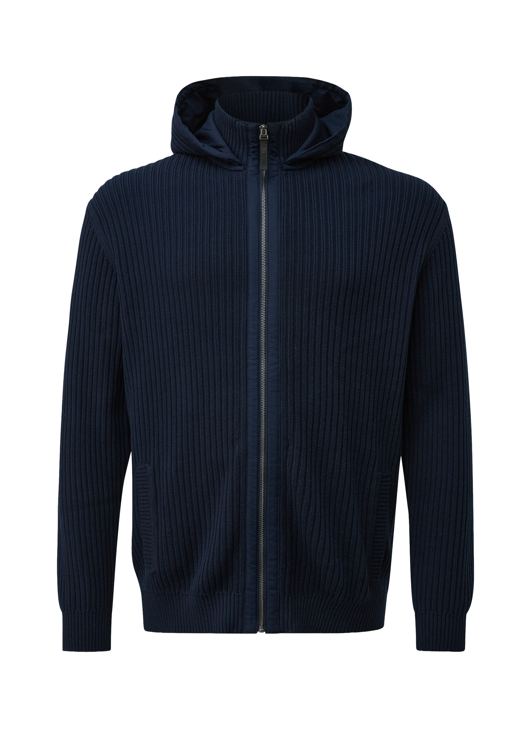 s.Oliver Cardigan Strickjacke Kapuzen-Strickjacke im Fabricmix