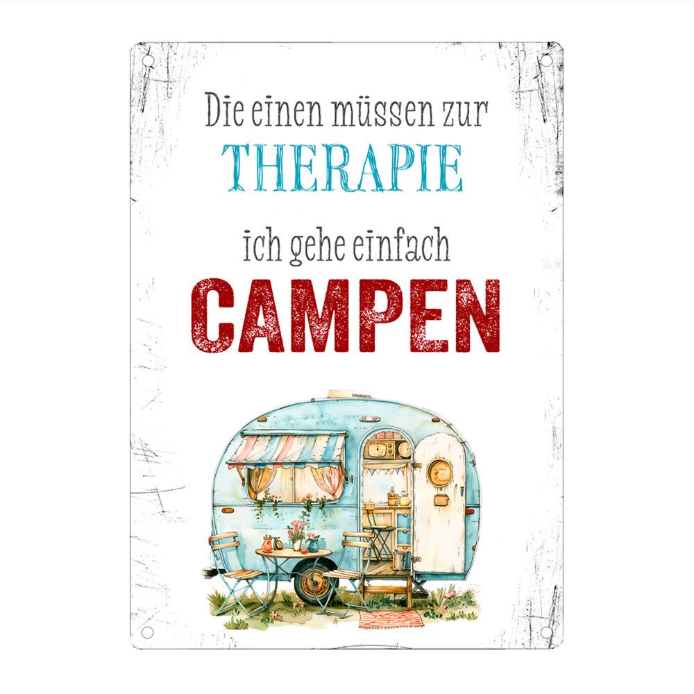 Metallschild ICH GEHE CAMPEN - Camping-Dekoschild mit Spruch, Campingzubehör