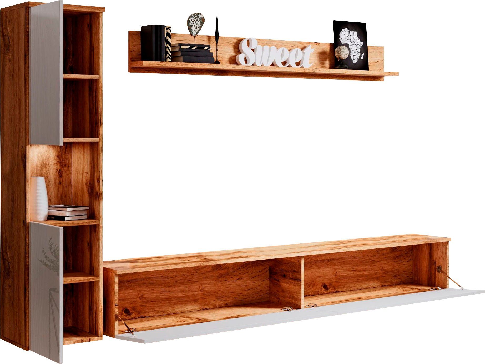 INOSIGN Wohnwand PARIS, Vitrine Türanschlag links/rechts günstig online kaufen