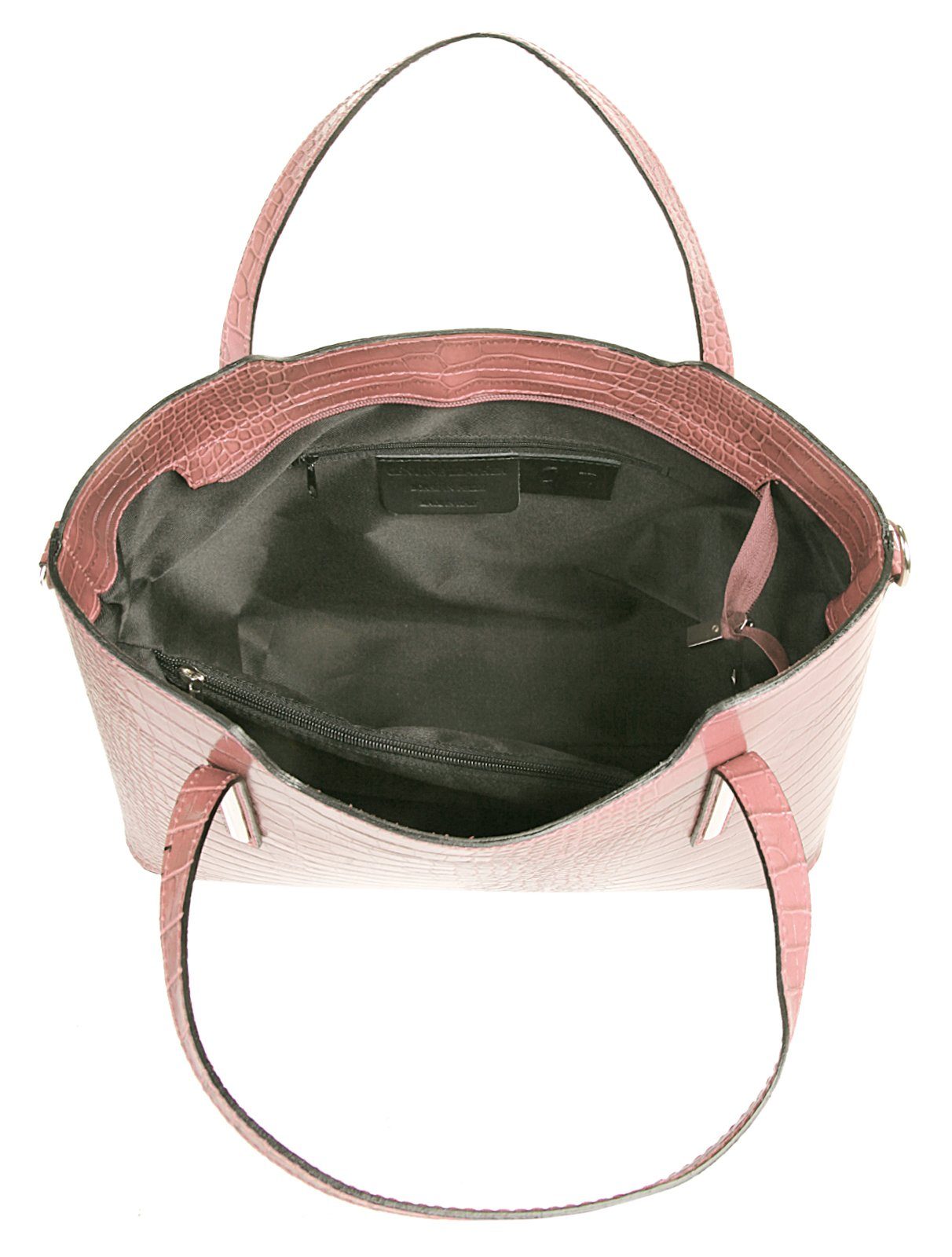 Made Henkeltasche, in Cluty Leder, alt-rosa echt Italy