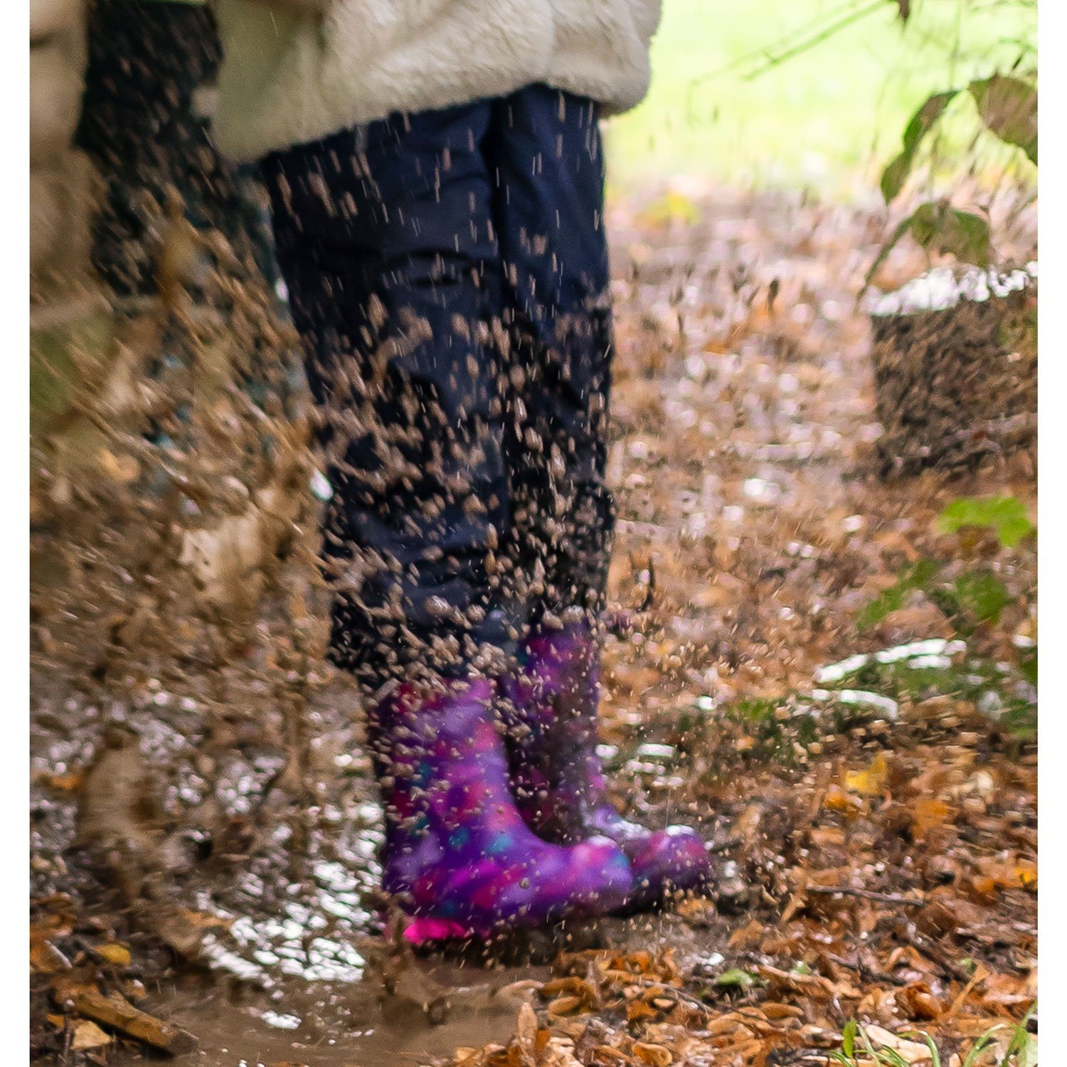 Beck Blinkender Regenstiefel  Butterfly mit Warmfutter Gummistiefel (für warme Füße bei Nässe und Kälte) wasserdicht, sehr kuscheliges Warmfutter