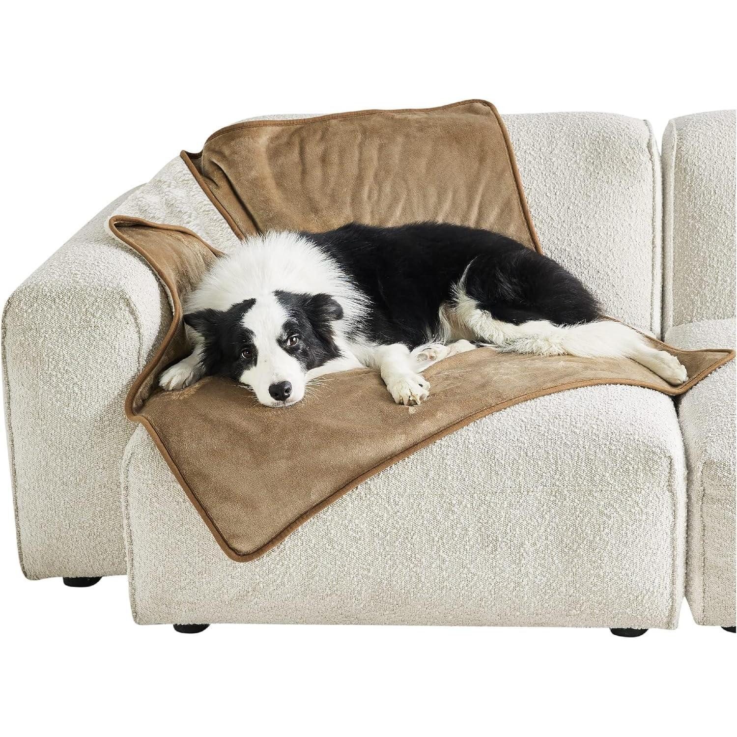 LuxusKollektion Tierdecke Hundedecke wasserdicht 100x120cm Sherpa Fleece L (100x120cm) Kamel