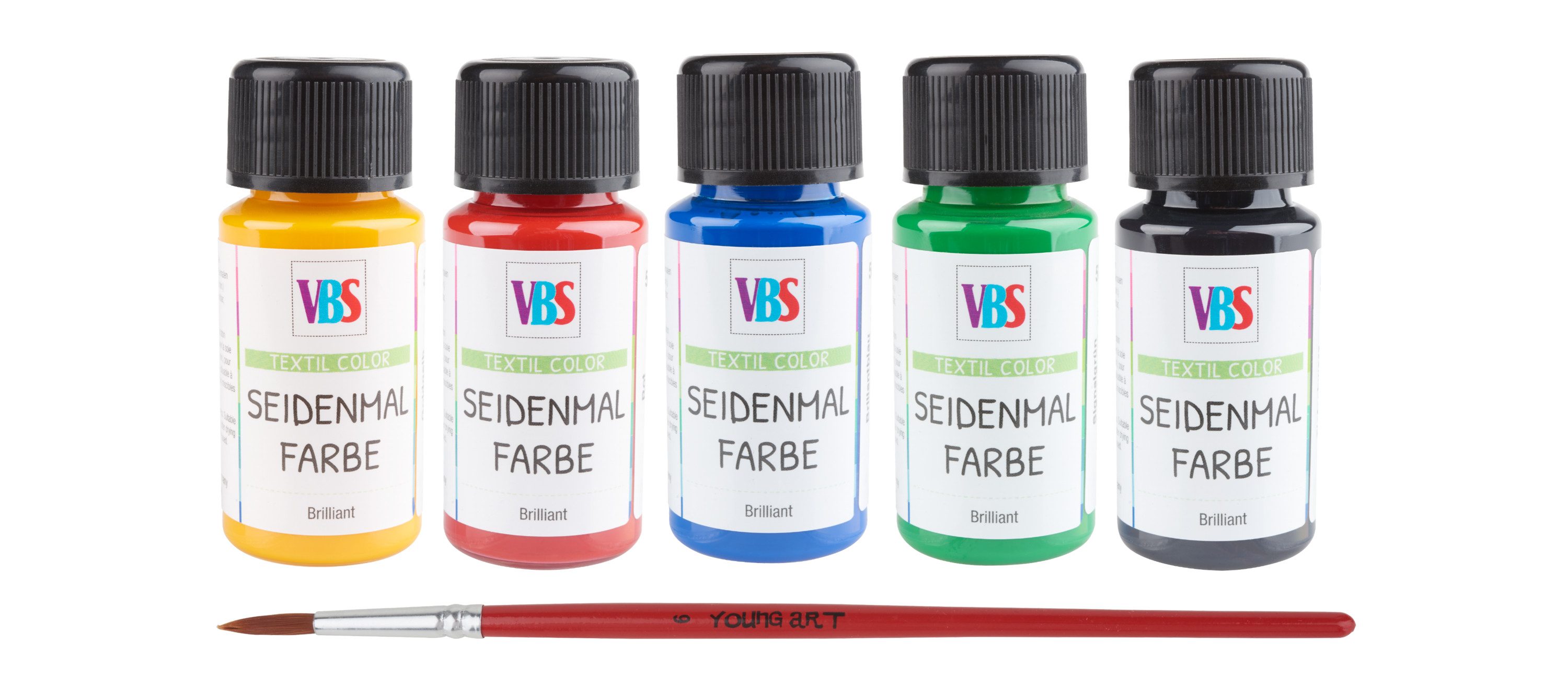 VBS Bastelfarbe Seidenmalfarbe, 5er-Set, 5er-Set